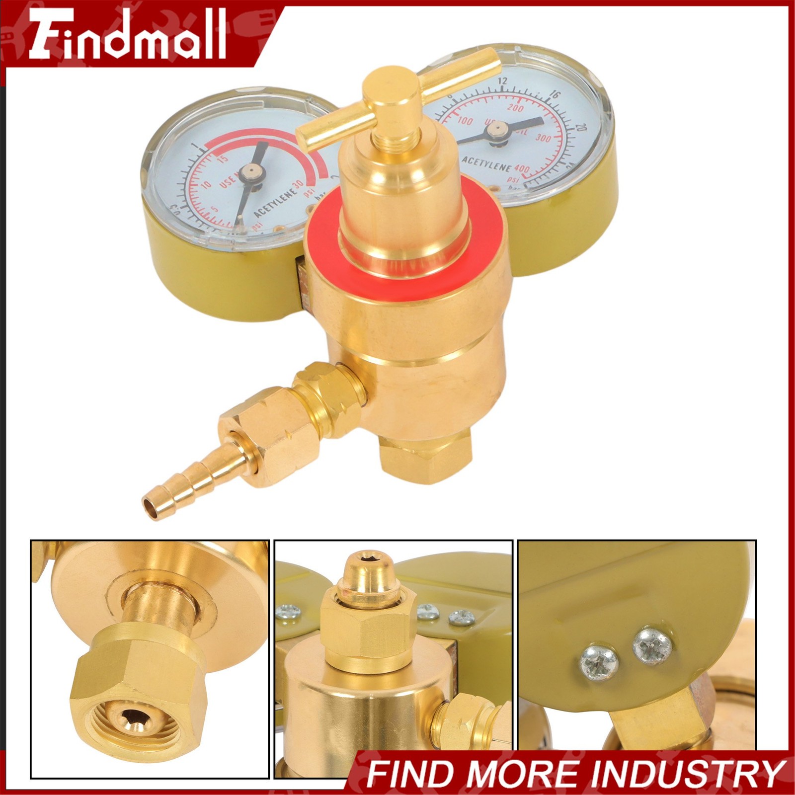 Welding Torch Acetylene Regulator Two Gauges CGA200 Durable Solid Brass Unit