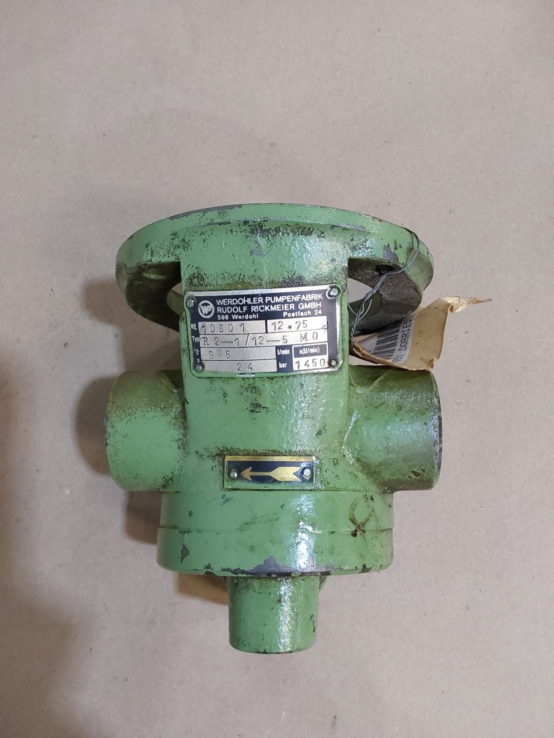 WERDOHLER PUMPENFABRIK NO: 10601
