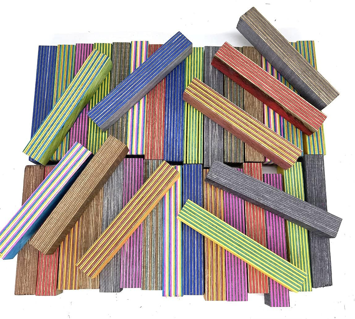 - 10 Pack Spectraply .75 X .75 X .5.25 Wood Turners Pen Blanks Vibrant Colors Co