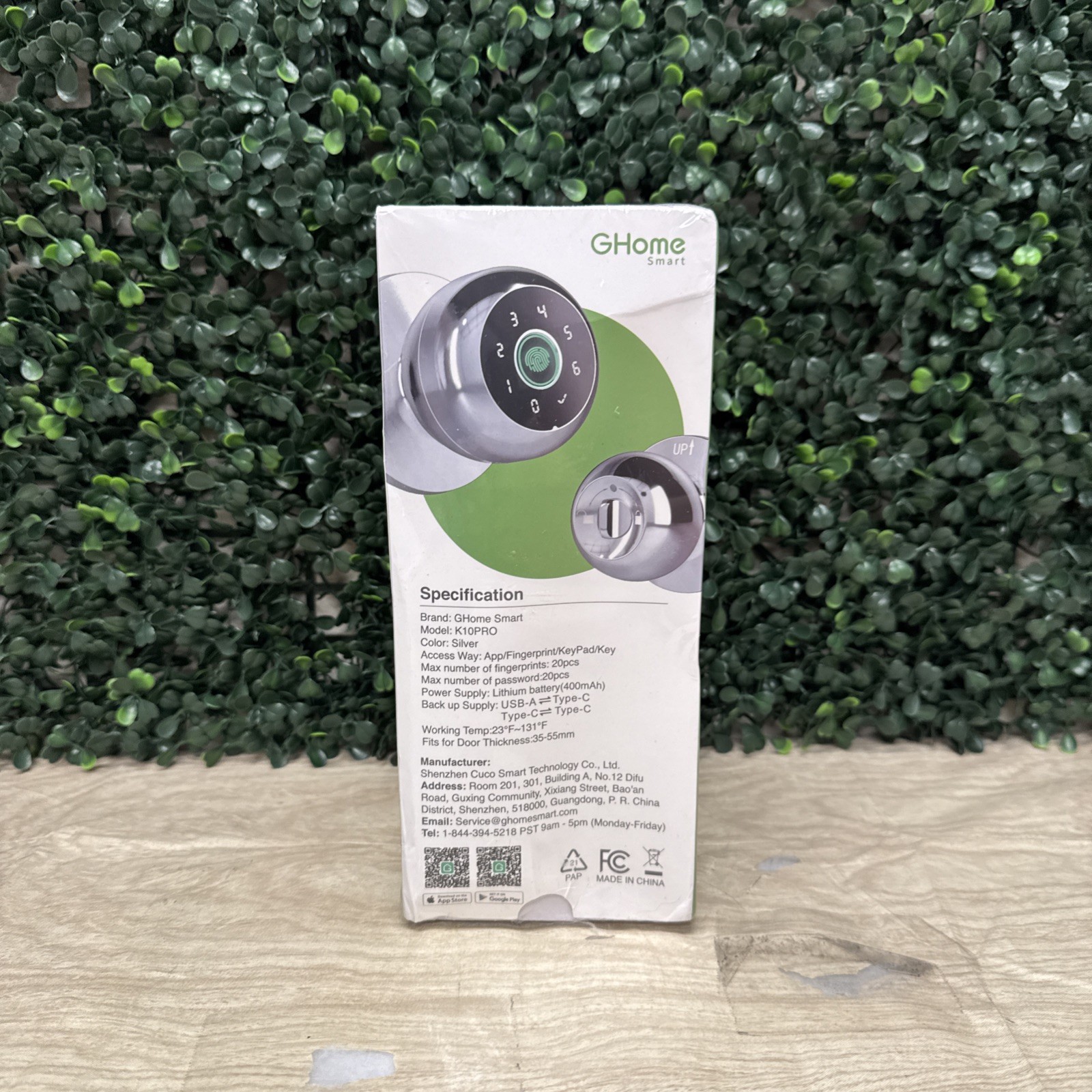 GHome 4 in 1 Smart Fingerprint APP Door Knob W/Keypad Door Lock