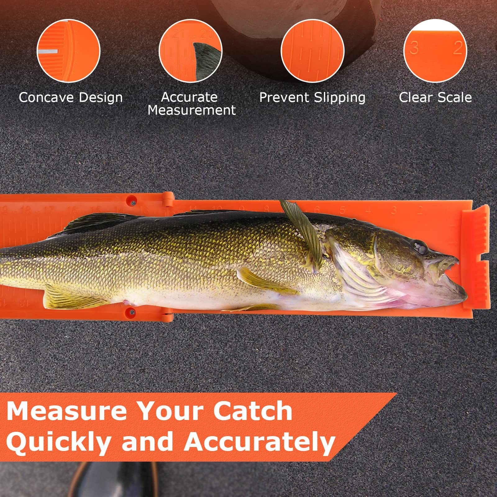 Fish Measuring Board Foldable, Floatable Compact Folding Fish Ruler for Boat,...