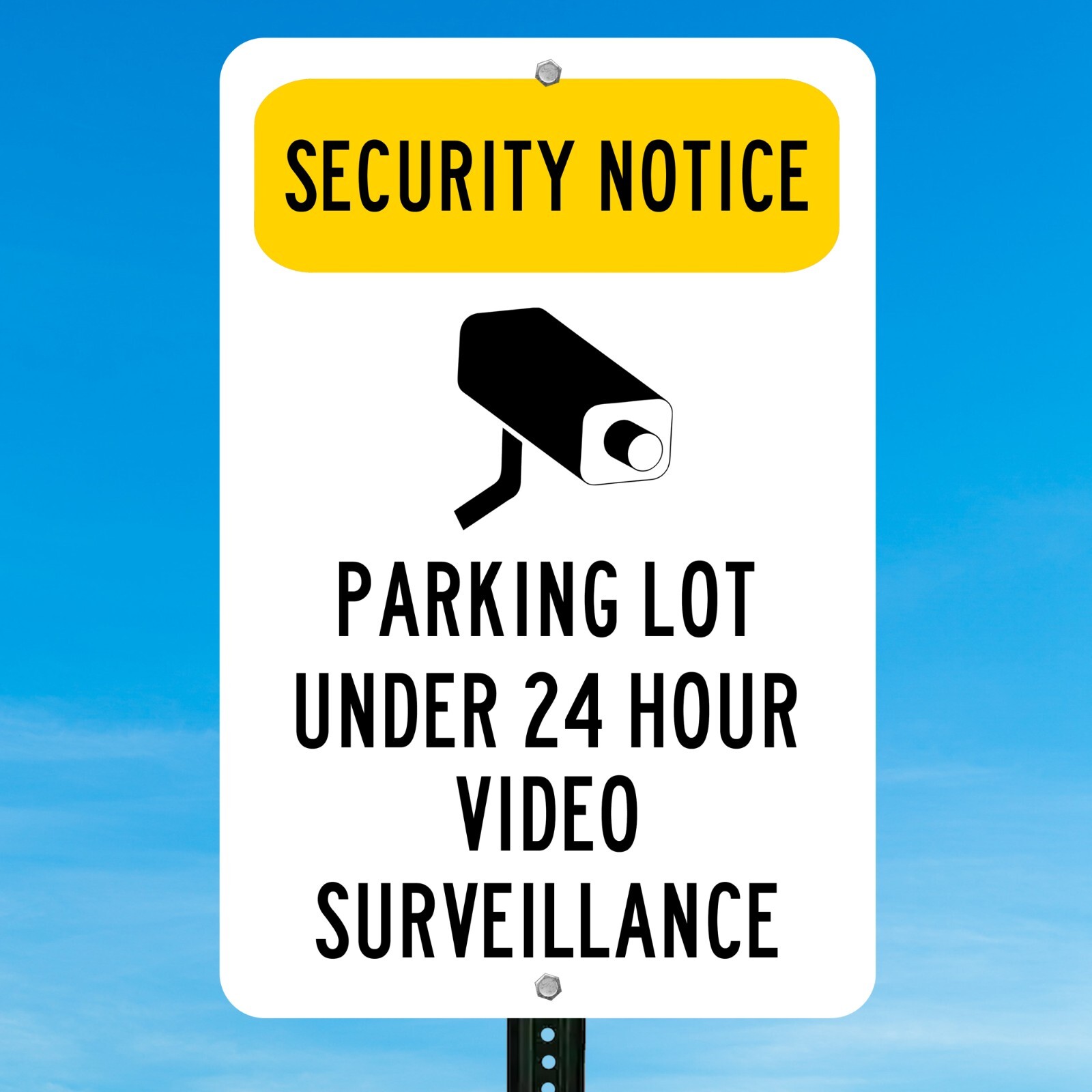 Security Notice Parking Lot Sign 8" x 12"  Video Surveillance Aluminum Sign