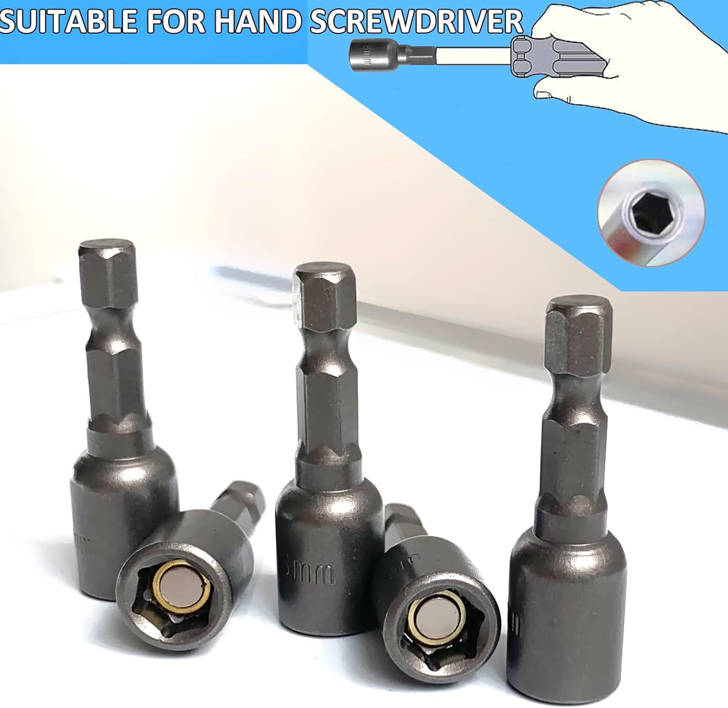 5/16'' Nut Driver Bit Sets 10PCS, 5/16 Inch Nut Driver Hex Shank Quick C