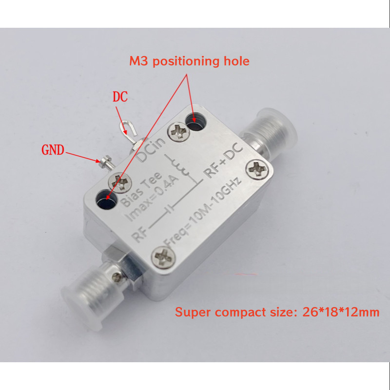 10M - 10G RF SMA DC Feed Isolation Coupler Bias Tee Coaxial Biaser 400mA