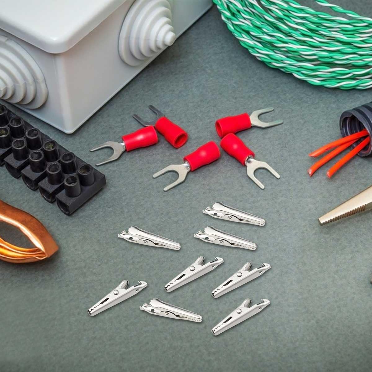 25 Pcs Nickel Plated Alligator Clips Metal Alligator Clip Crocodile Electrica...