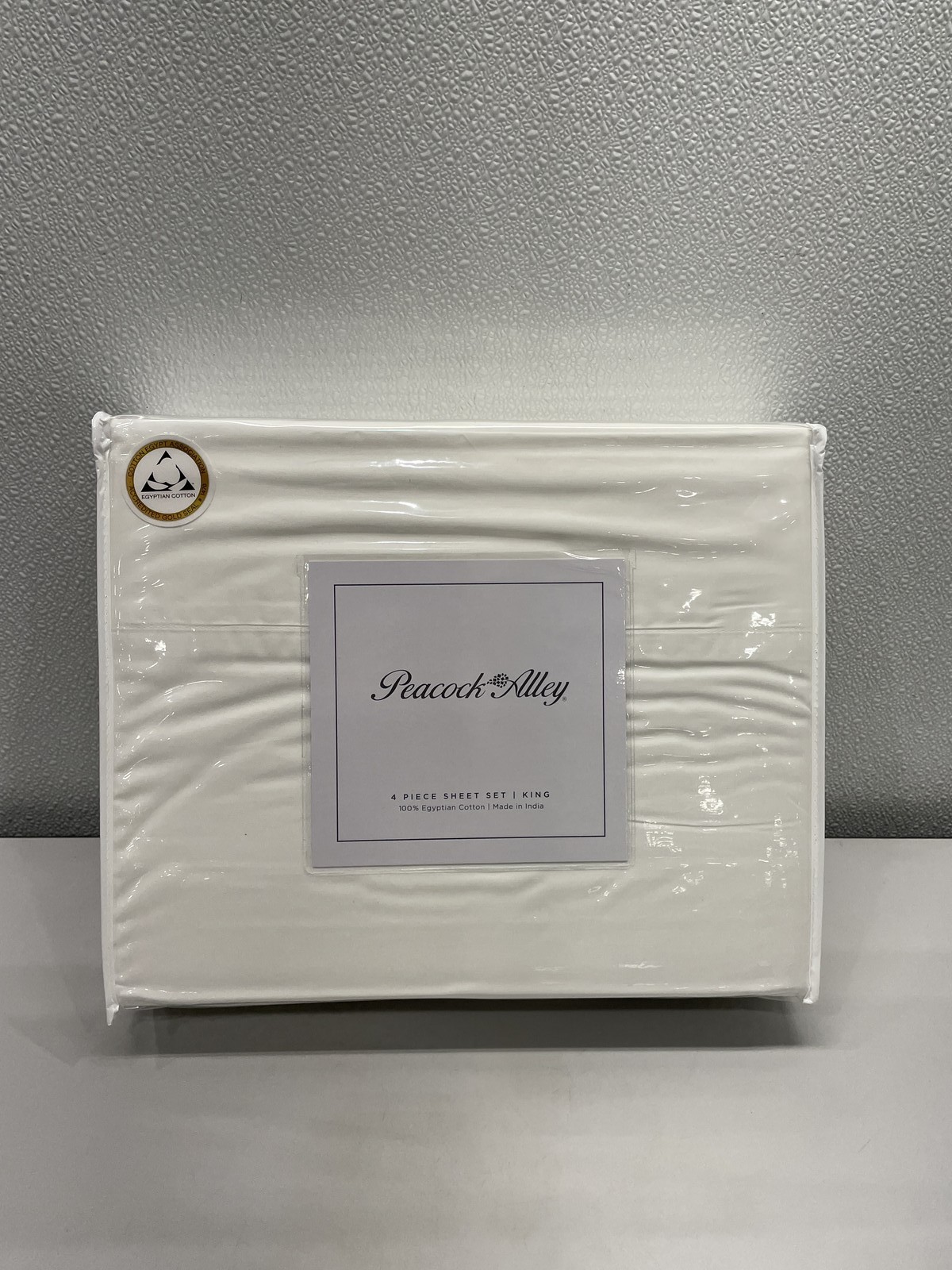 Peacock Alley Emily Egyptian Cotton 4 Piece Sheet Set White King Sealed