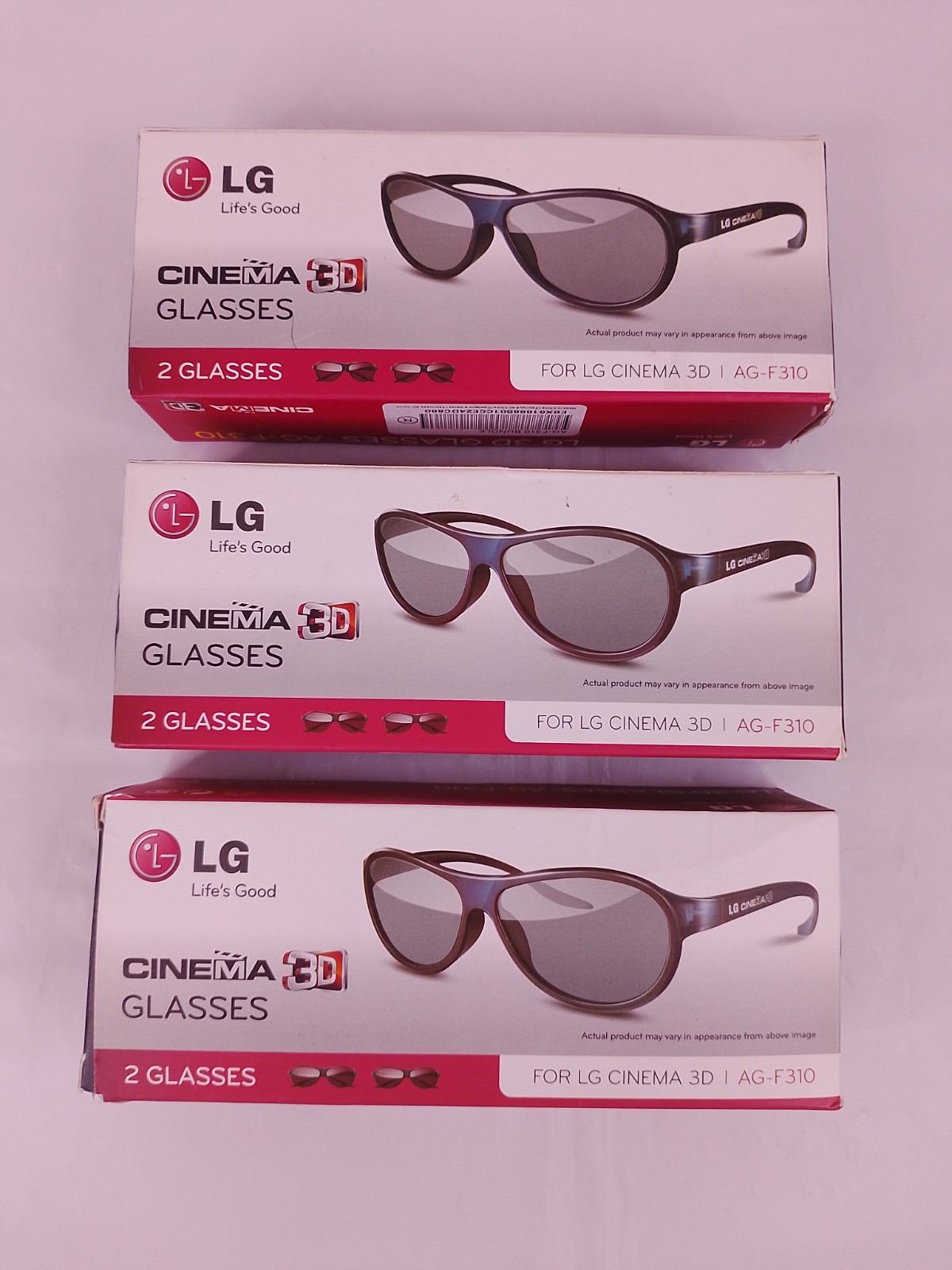LG Cinema 3D Glasses AG-F310 Lot of 6 Pairs (5 Working, 1 Broken/Parts)