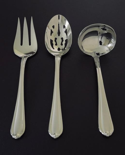Hostess 3 pc piece Set Melon Bud Frosted Gorham Flatware Stainless NEW