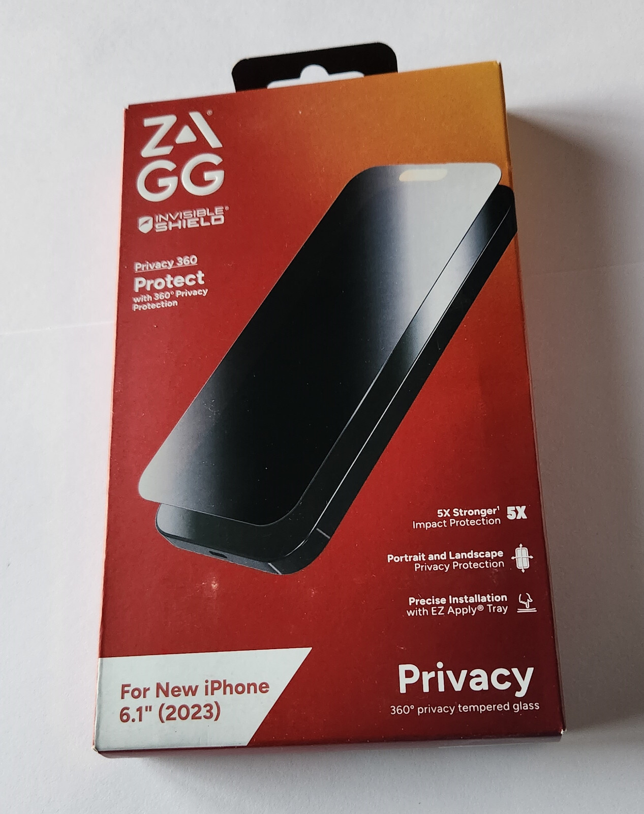NEW ZAGG InvisibleShield Privacy 360 Glass Screen Protector Apple iPhone 15
