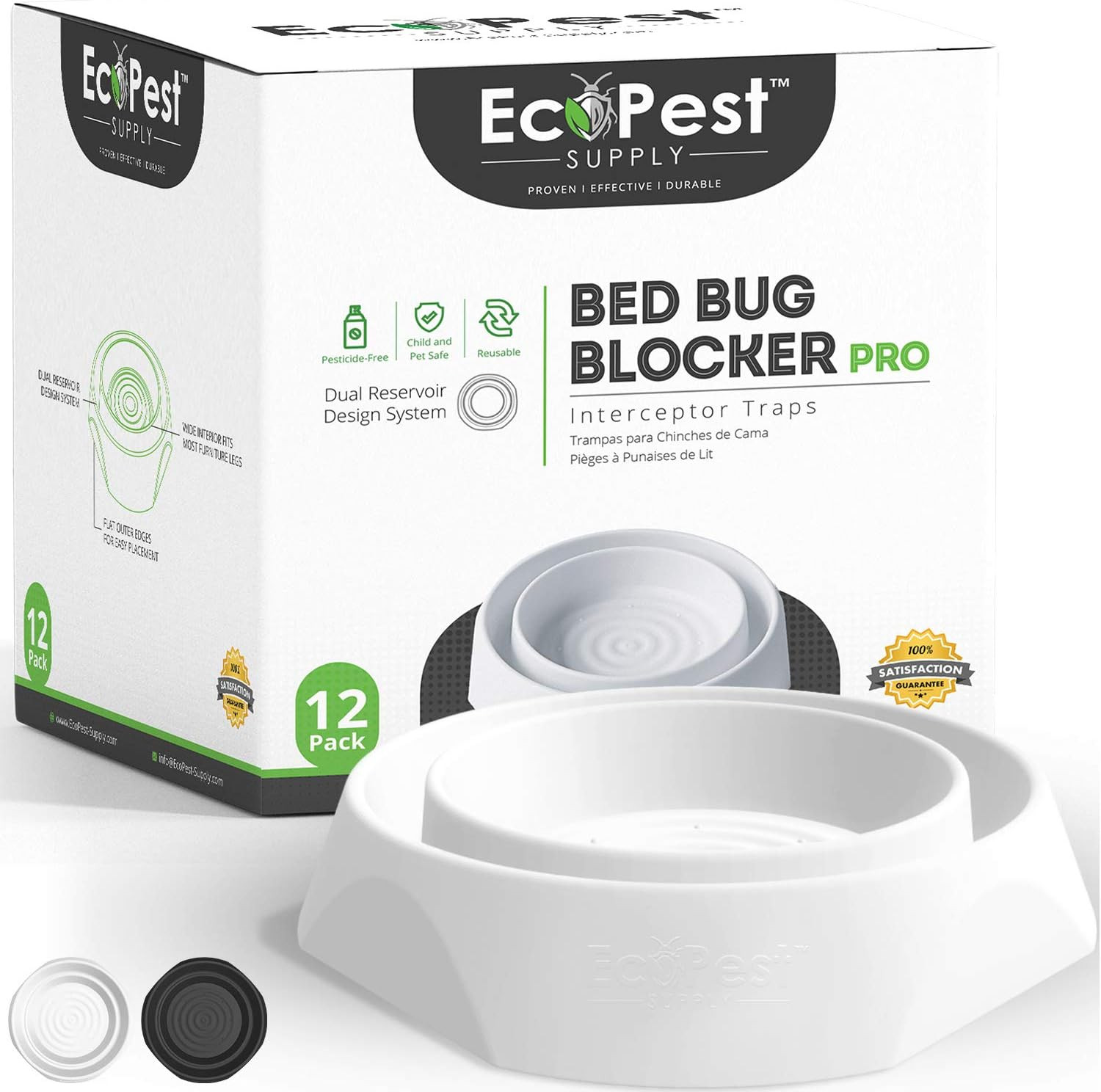 Bed Bug Interceptors – 12 Pack | Bed Bug Blocker (Pro) Interceptor Traps | Insec