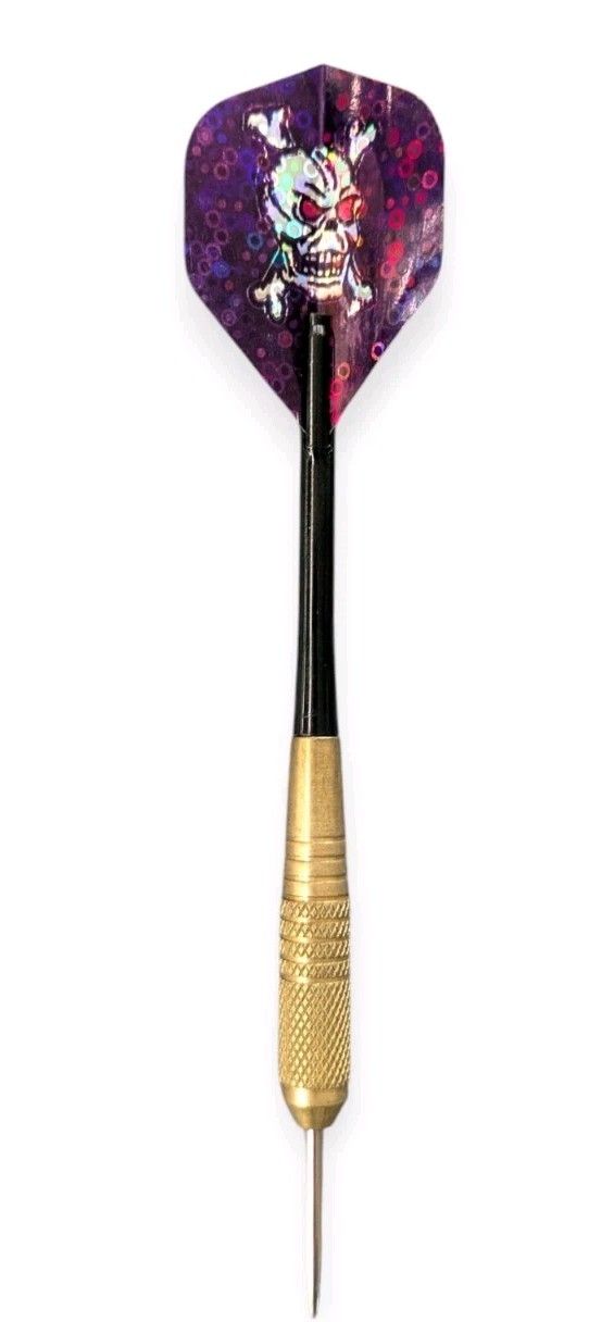 Darts Set 3 Pcs Purple Glitter Skull Flights