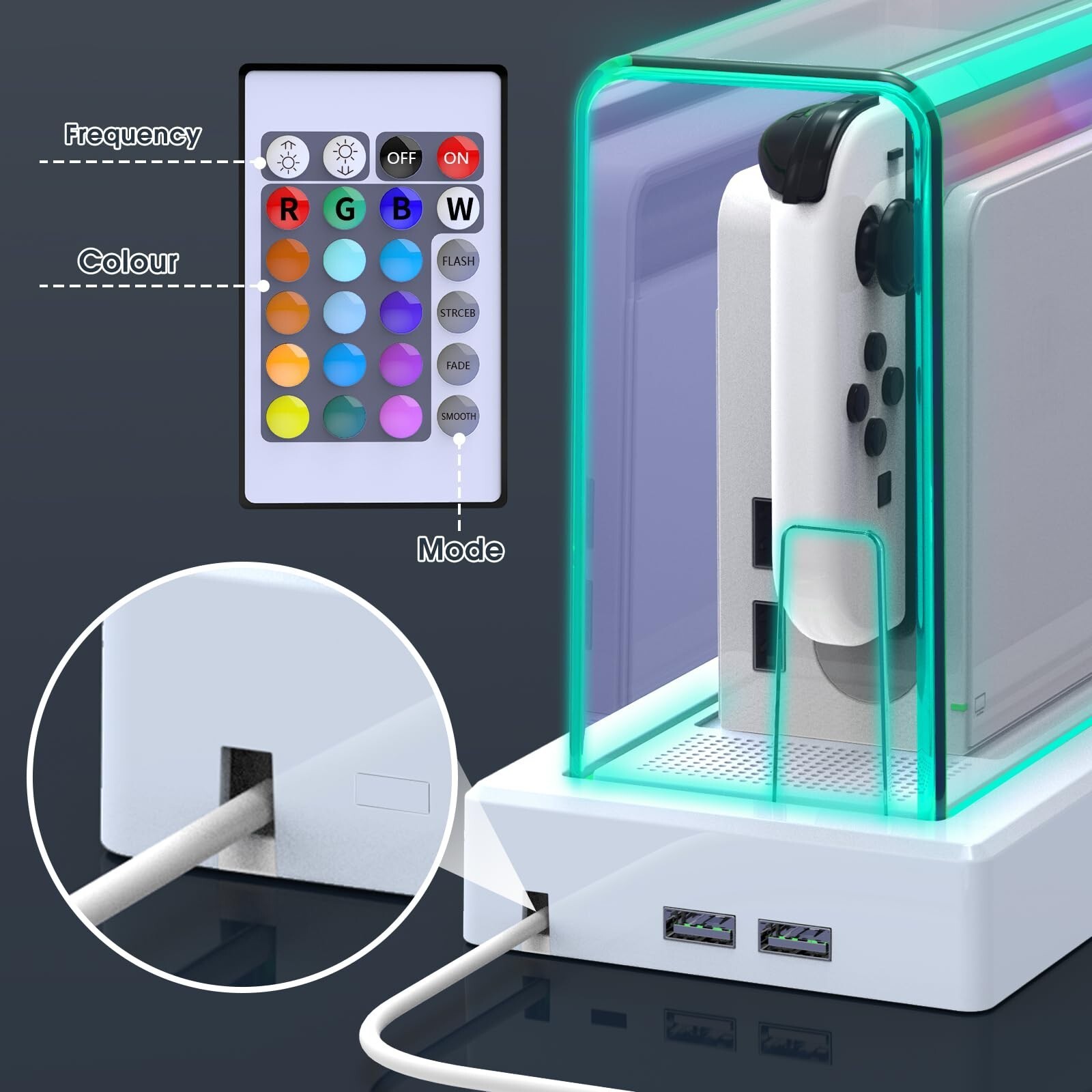 Dust cover with base,transparent Switch protective case,Scratch dust resistant,d