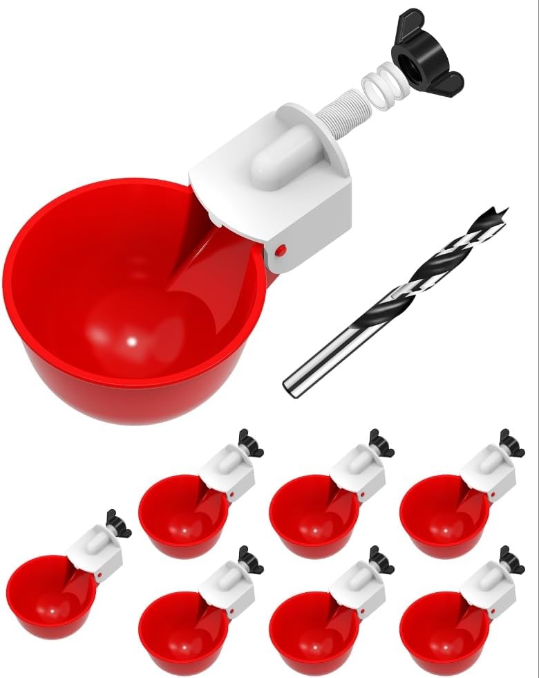 Chicken Waterer Cups 8 Pack/Yellow DIY Automatic Large Chicken Water Feeder