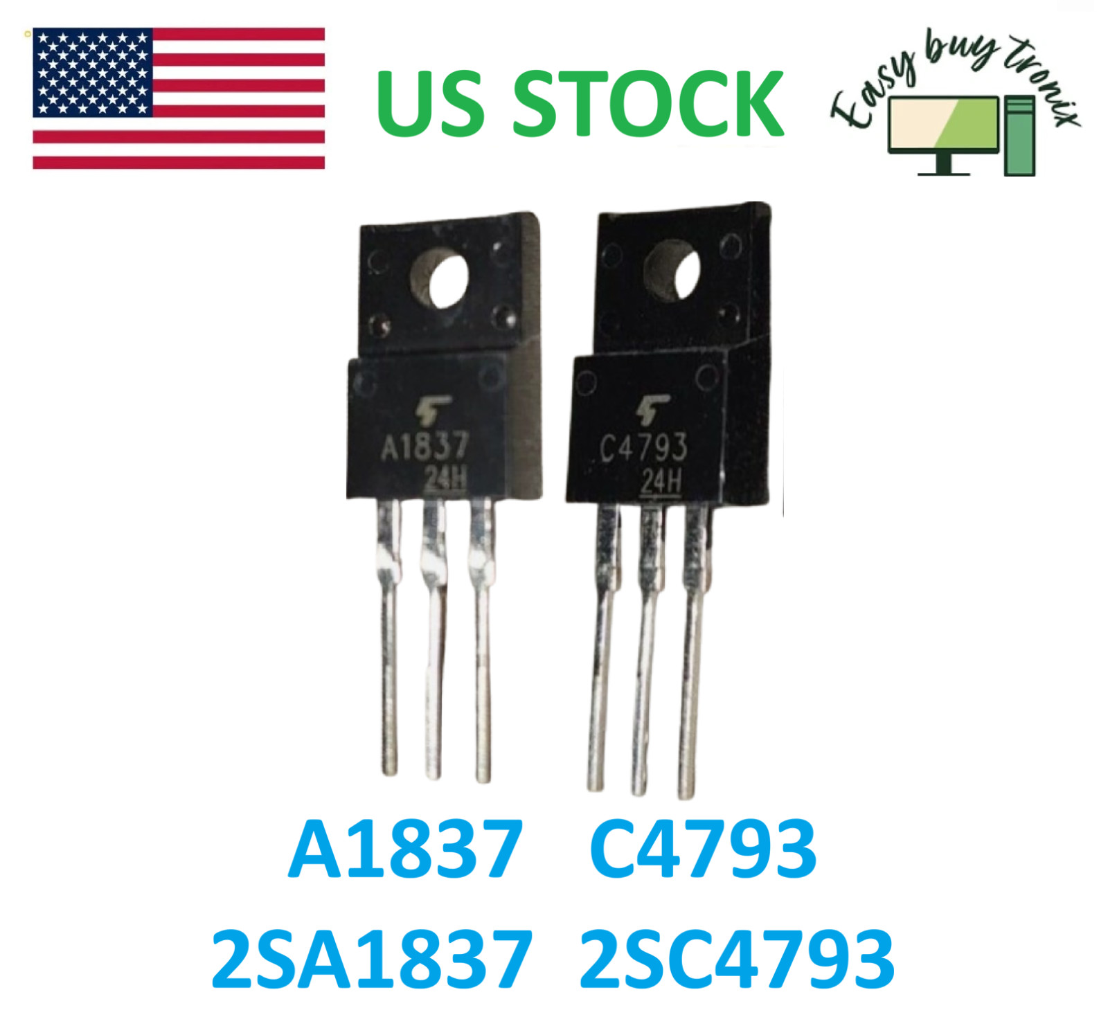 20PCS 10Pairs C4793 A1837 2SC4793 2SA1837 Original Toshiba Transistor, USA STOCK