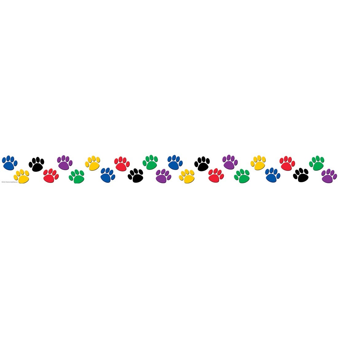 Colorful Paw Prints Straight Border Trim by Teacher Created Resources