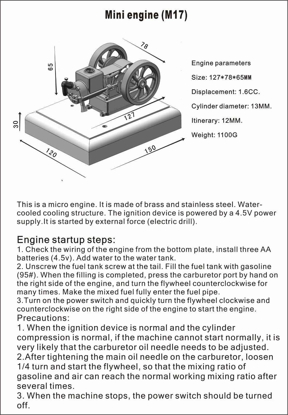 Hit and Miss Complete Engine Model M17 model