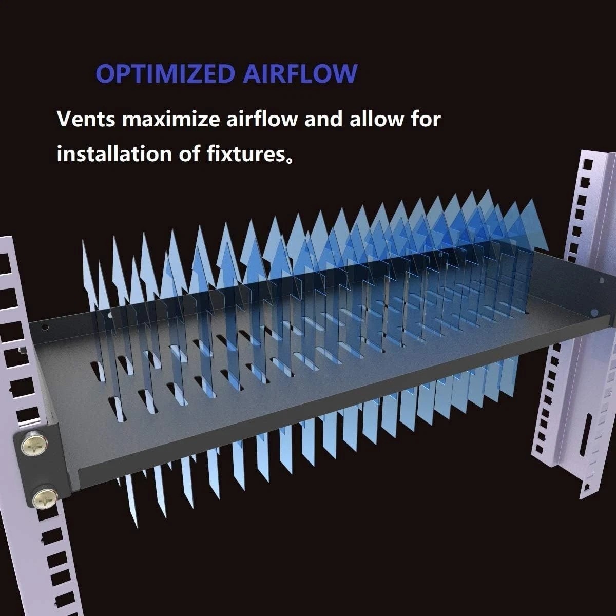 2 Pack 1U Vented Cantilever Shelf 8" 19" Rack Mount