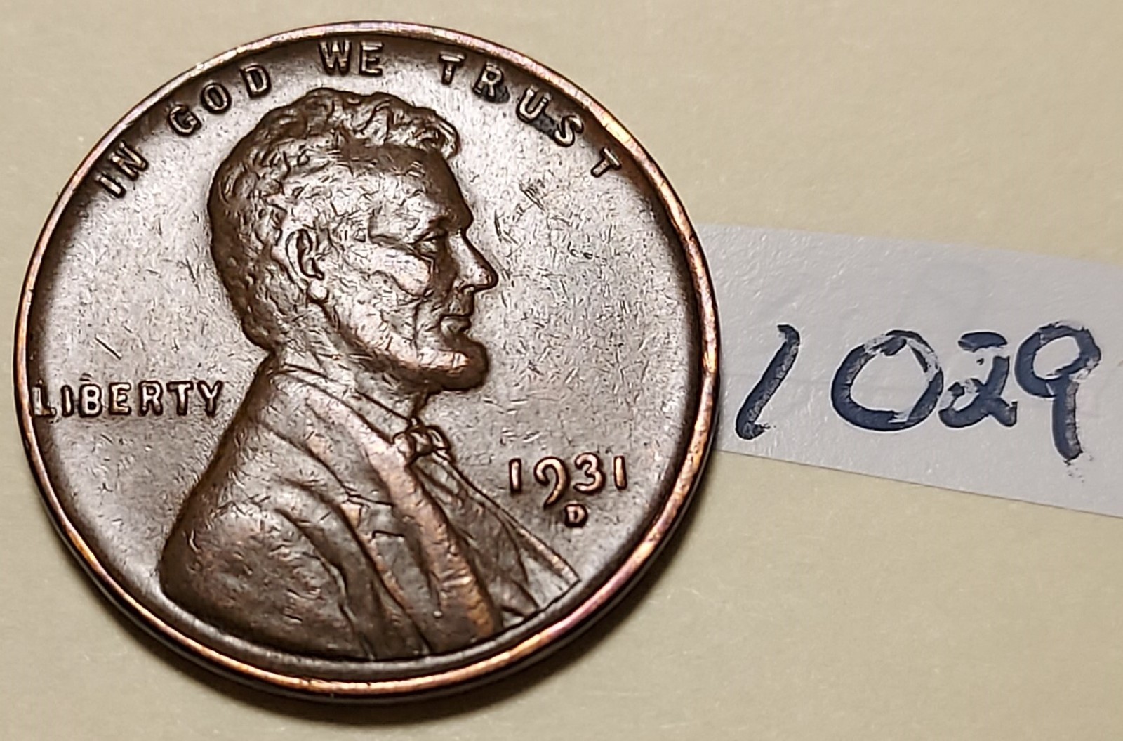 1931-D Lincoln Wheat Cent VERY FINE #1029