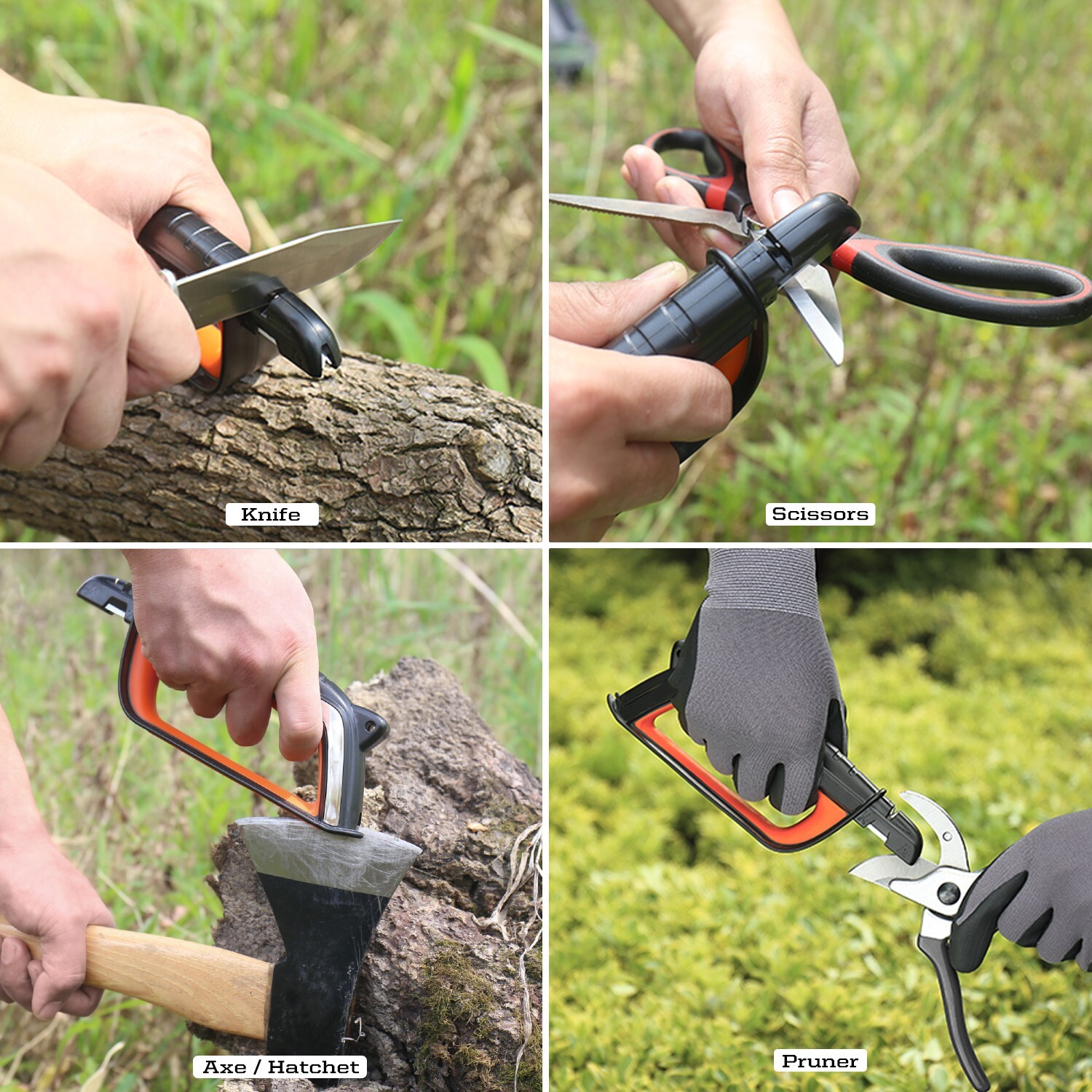 Knife Garden Tool Multi-Sharpener for Lawn Mower Blade, Axe, Pruner, Shears