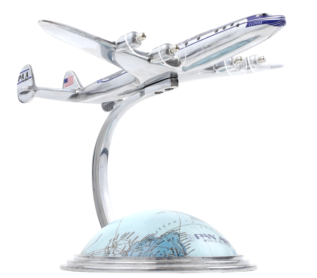 Lockheed Constellation Airliner Airplane 6.5" Travel Agent Desktop Globe Decor