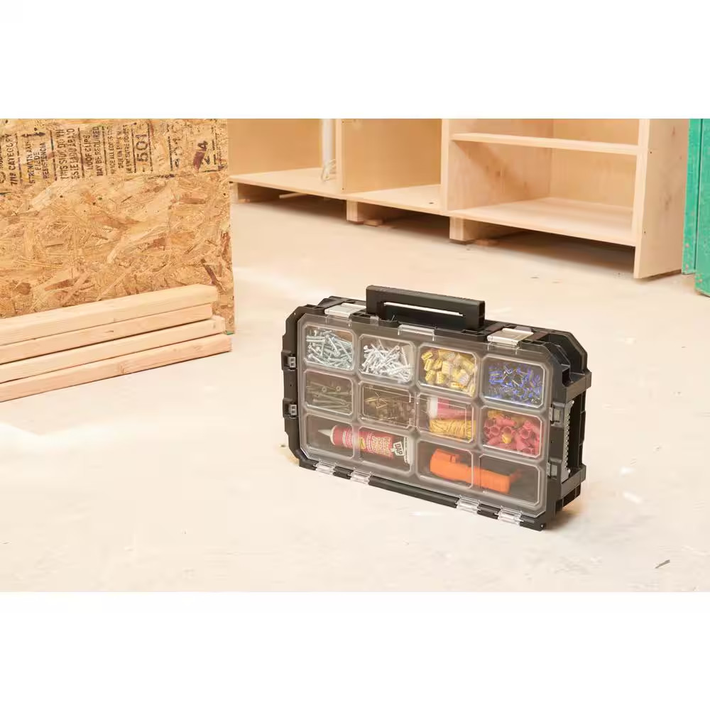 2 Pack Stackable Portable 10 Compartment Tool & Parts Organizer Heavy Duty NEW