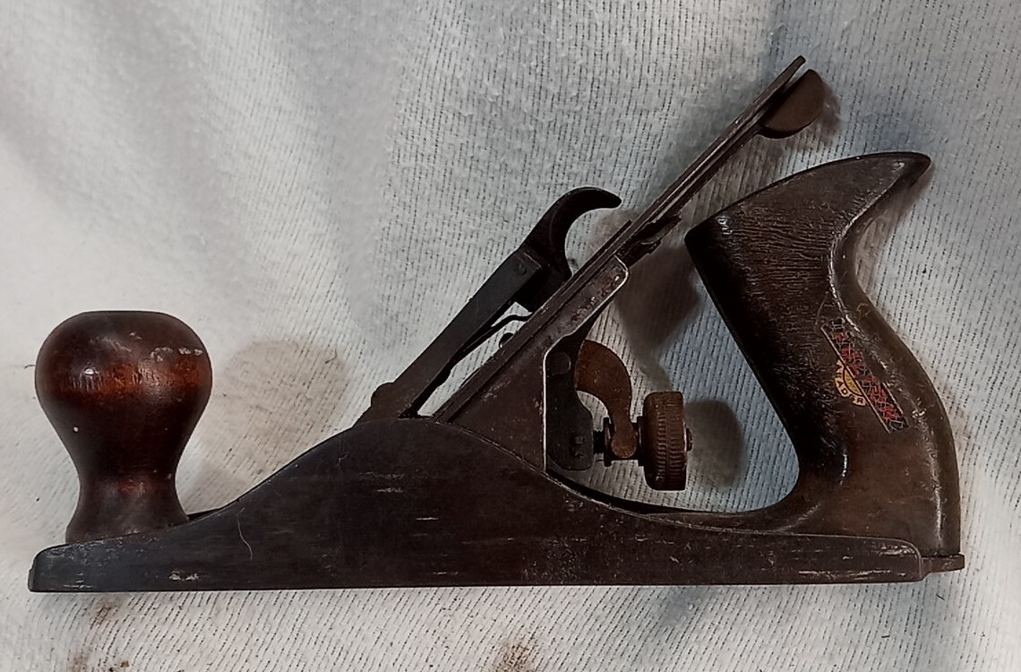 Vintage Fulton 9" Wood Hand Plane USA Wood Handles