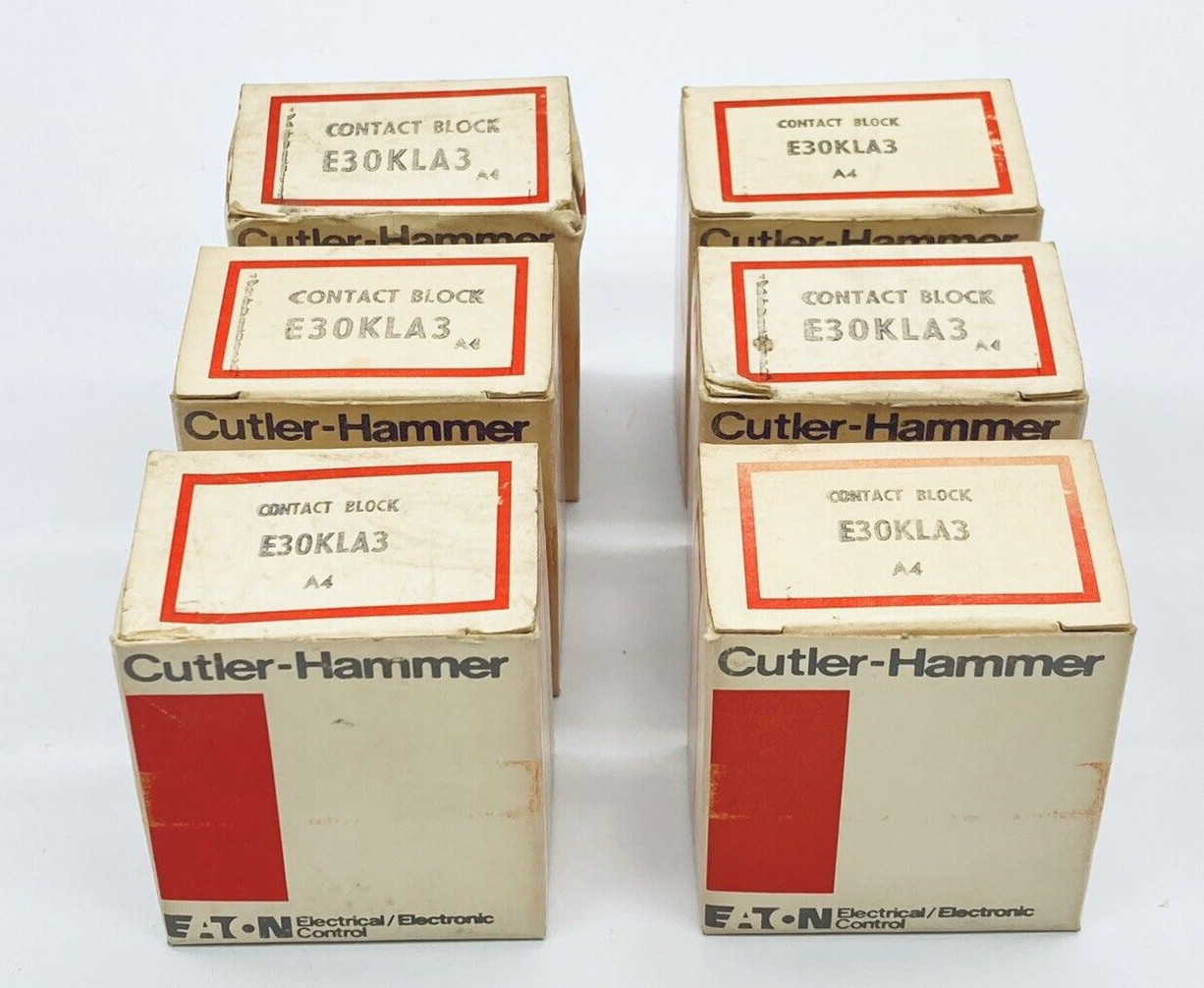 LOT OF 6 CUTLER-HAMMER E30KLA3 CONTACT BLOCKS SER A4