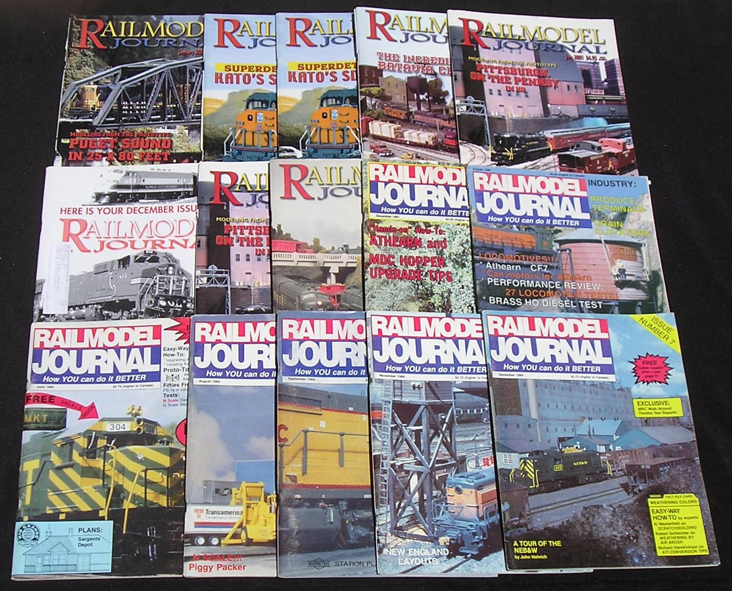 RAILMODEL JOURNAL MAGAZINE LOT - 15 issues 1989 - 2003 - Very Good - Fine  No. 1