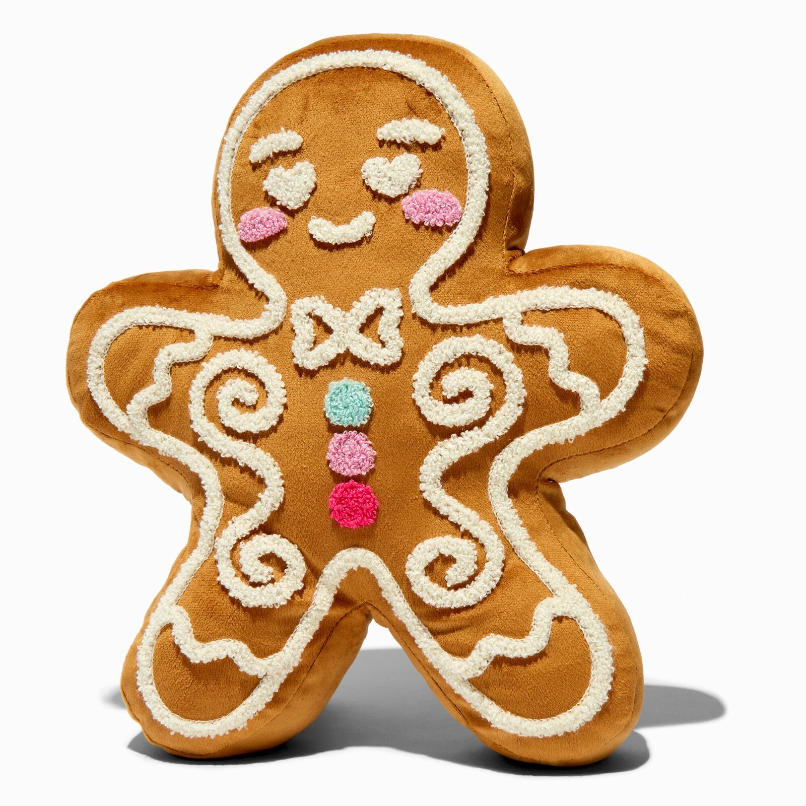 Gingerbread Cookie Large Plush Pillow 12" x 12" New Sealed