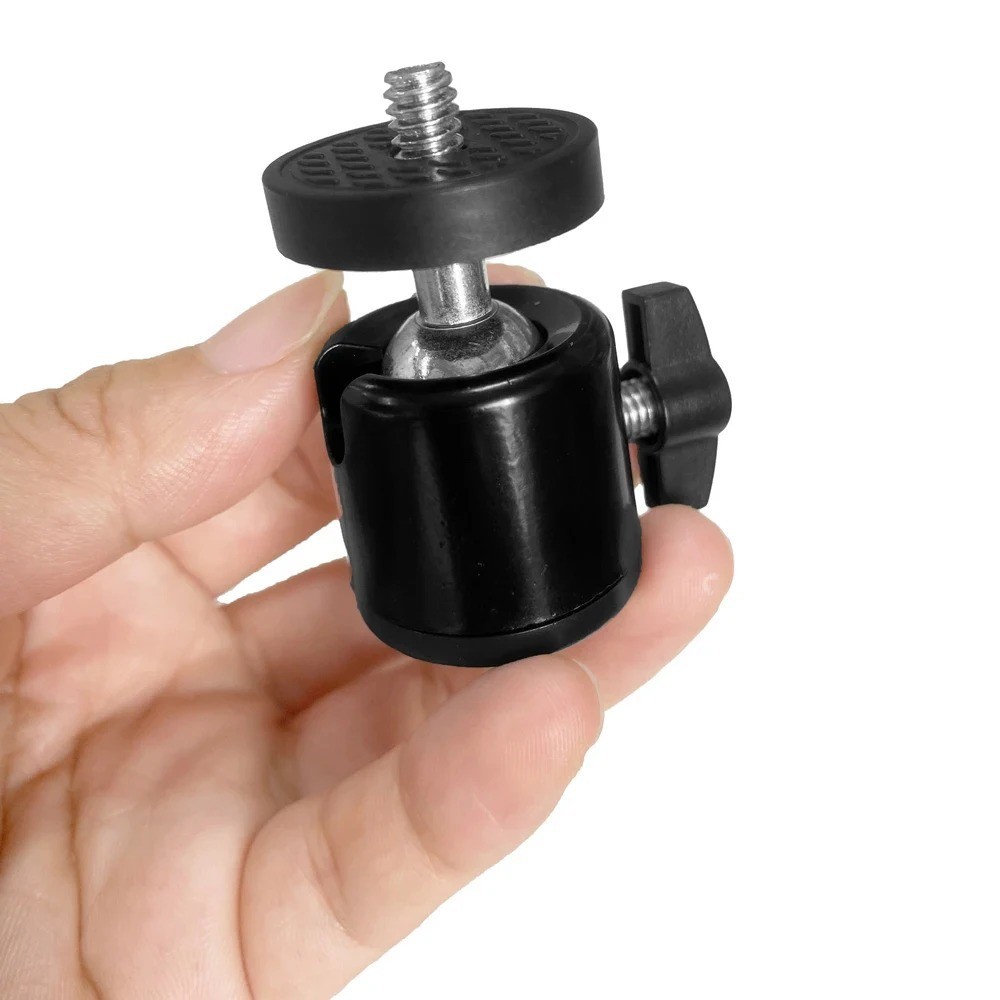 360° Mini Ball Head Mount 1/4 Inch Screw Aluminum Tripod Camera Phone Holder,1pc