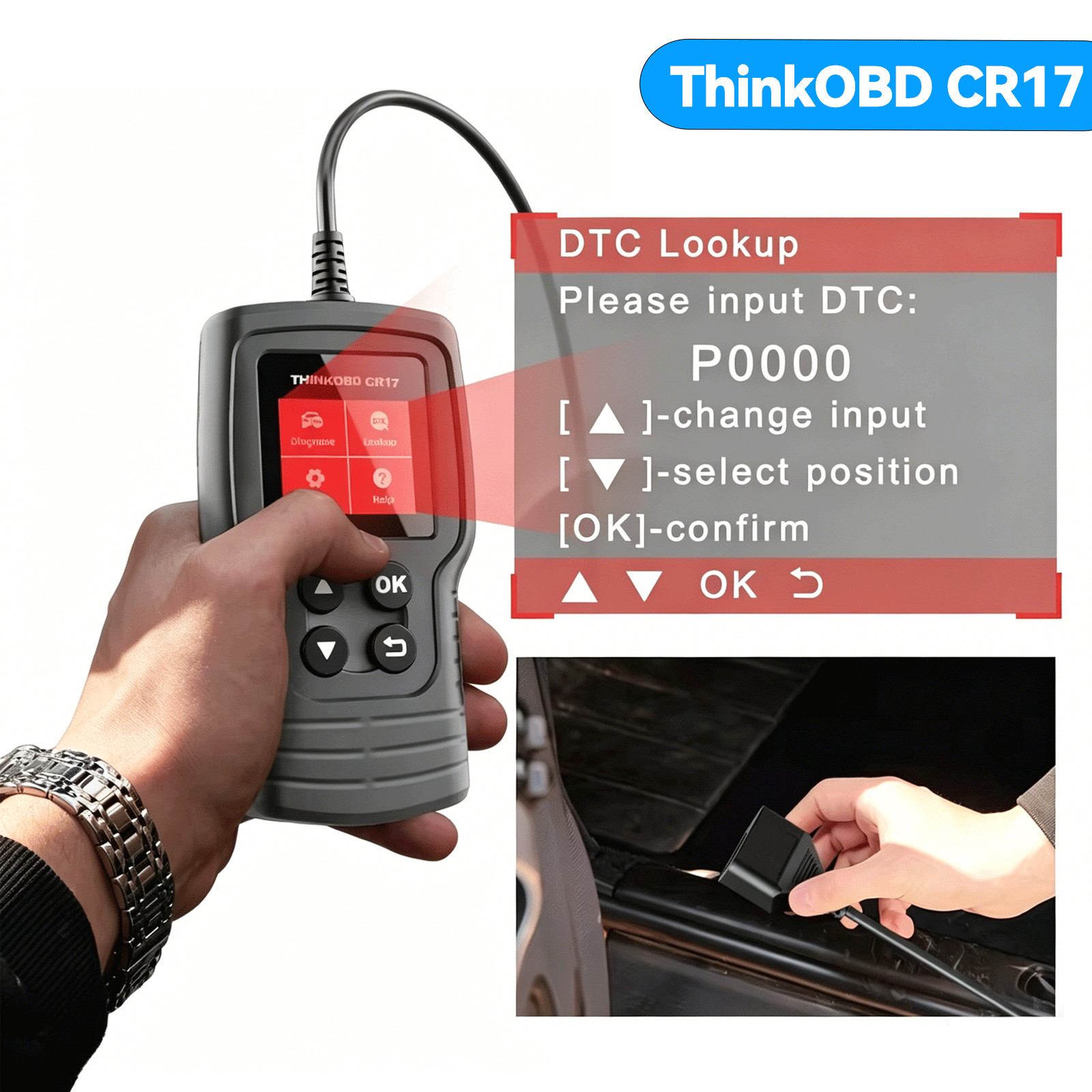 Thinkcar CR17 OBD2 Automotive Diagnostic Tool Engine Fault Code Check Scanner