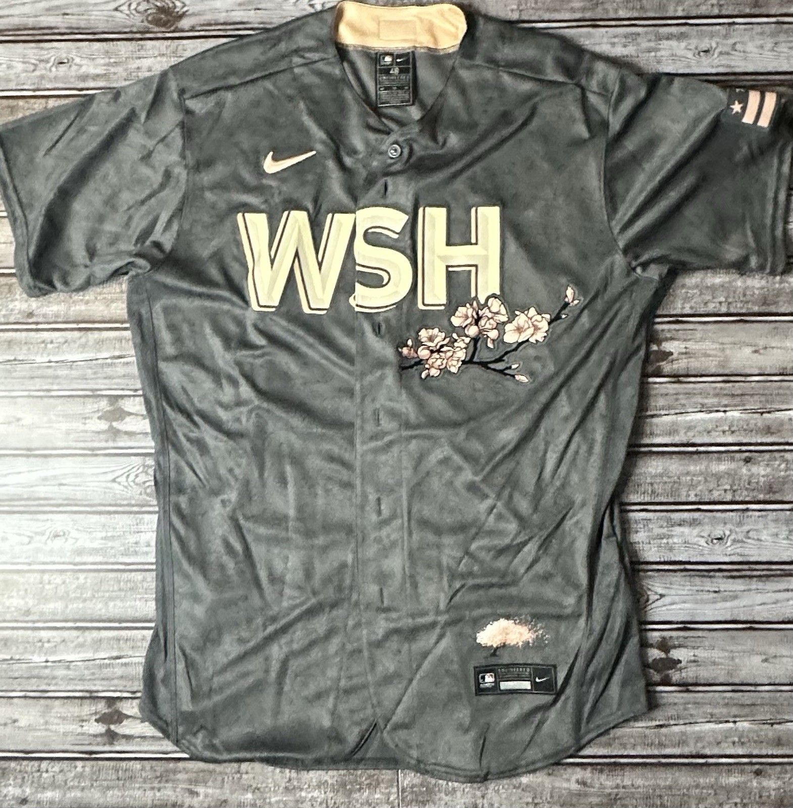 Nike Washington Nationals City Connect Authentic Cherry Blossom Jersey Size 52