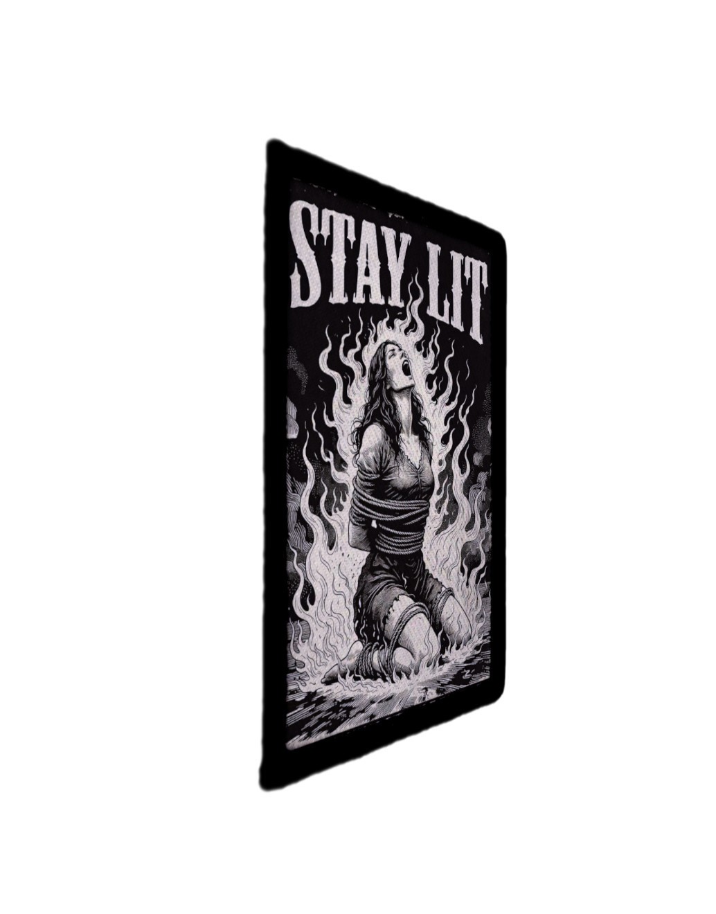 Stay Lit  Witches Burn Fire Satan Occult Patch Sew on [sub]