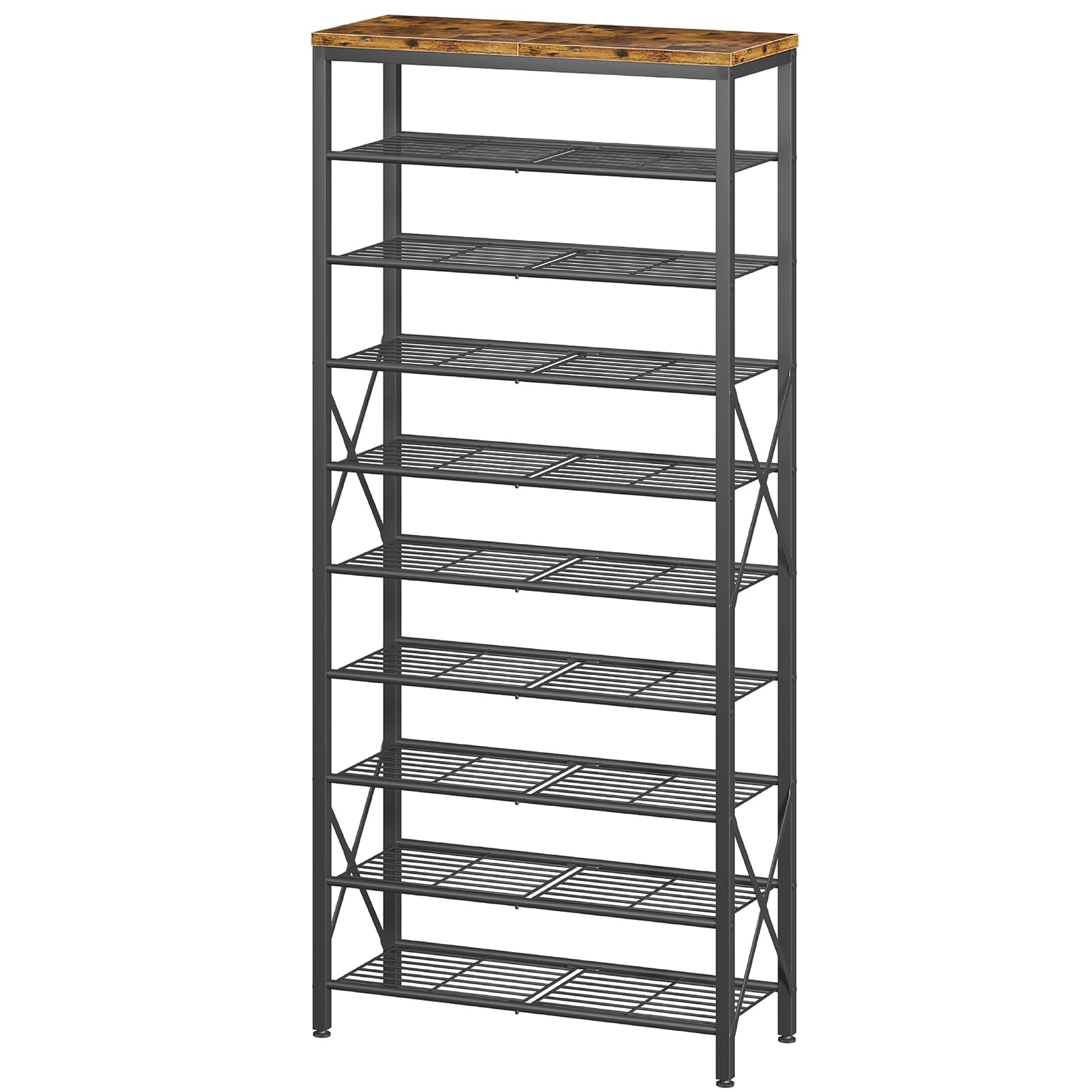 10-Tier Shoe Rack Holds 40 Pairs, Space Saving Shoe Organizer for Entryway Cl...