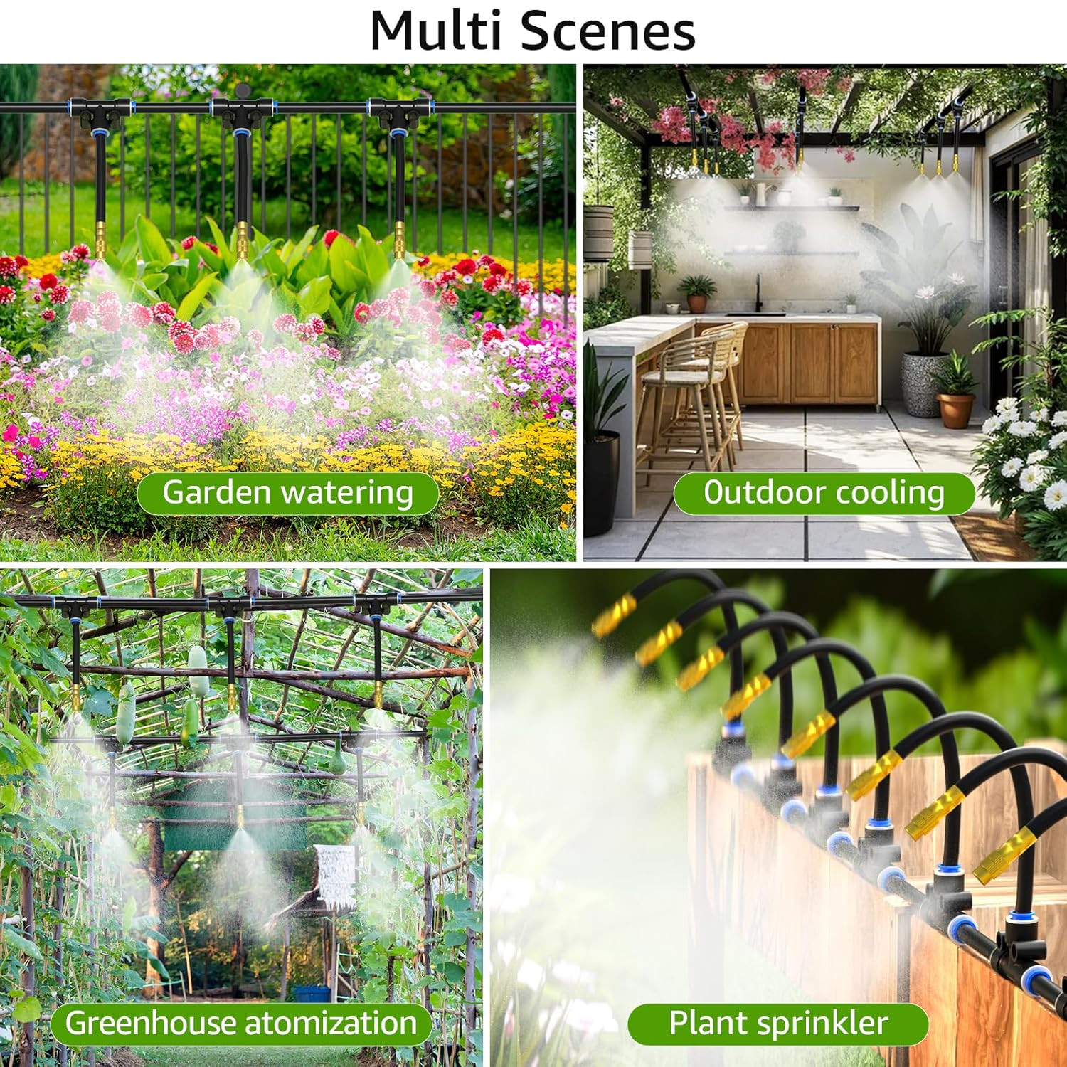 100FT Drip Irrigation System with 16 Adjustable Copper Nozzles