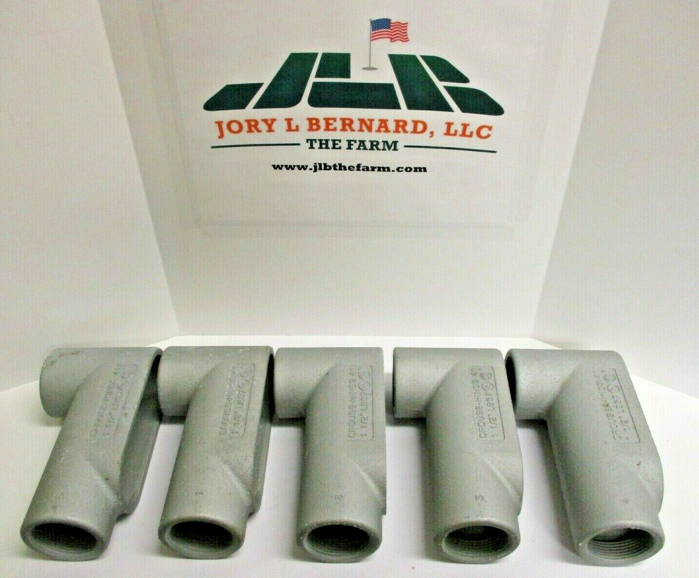 CROUSE-HINDS, LB57,  1-1/2" CONDUIT OUTLET BODY, LOT OF 5