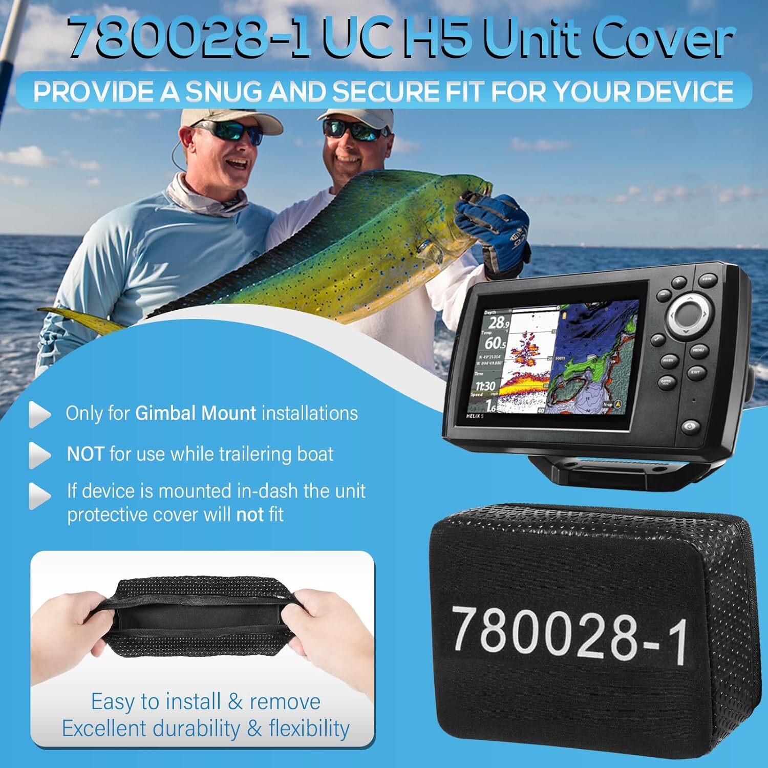 for Humminbird Helix 5 Fish Finder UC H5 Unit Neoprene Protective Cover 780028-1
