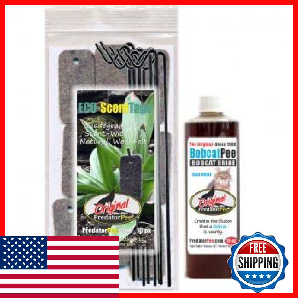 Predatorpee Original Bobcat Urine 12 Oz Scenttag Combo 9141283109