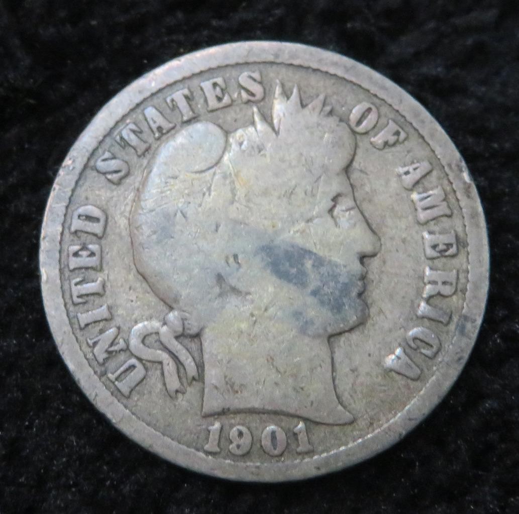 1901-S Barber Dime * Harder Date to Find * 5615