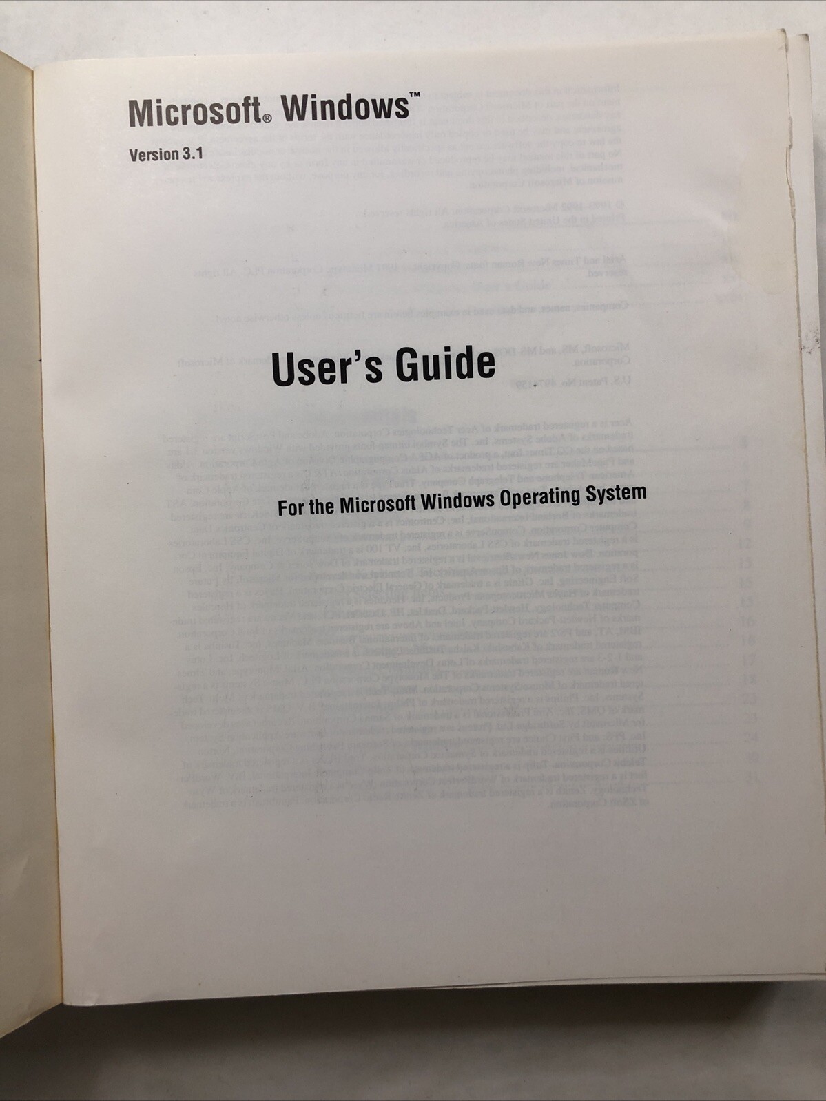 MTD Microsoft Windows Operating System Version 3.1 User's Guide 1990-1992