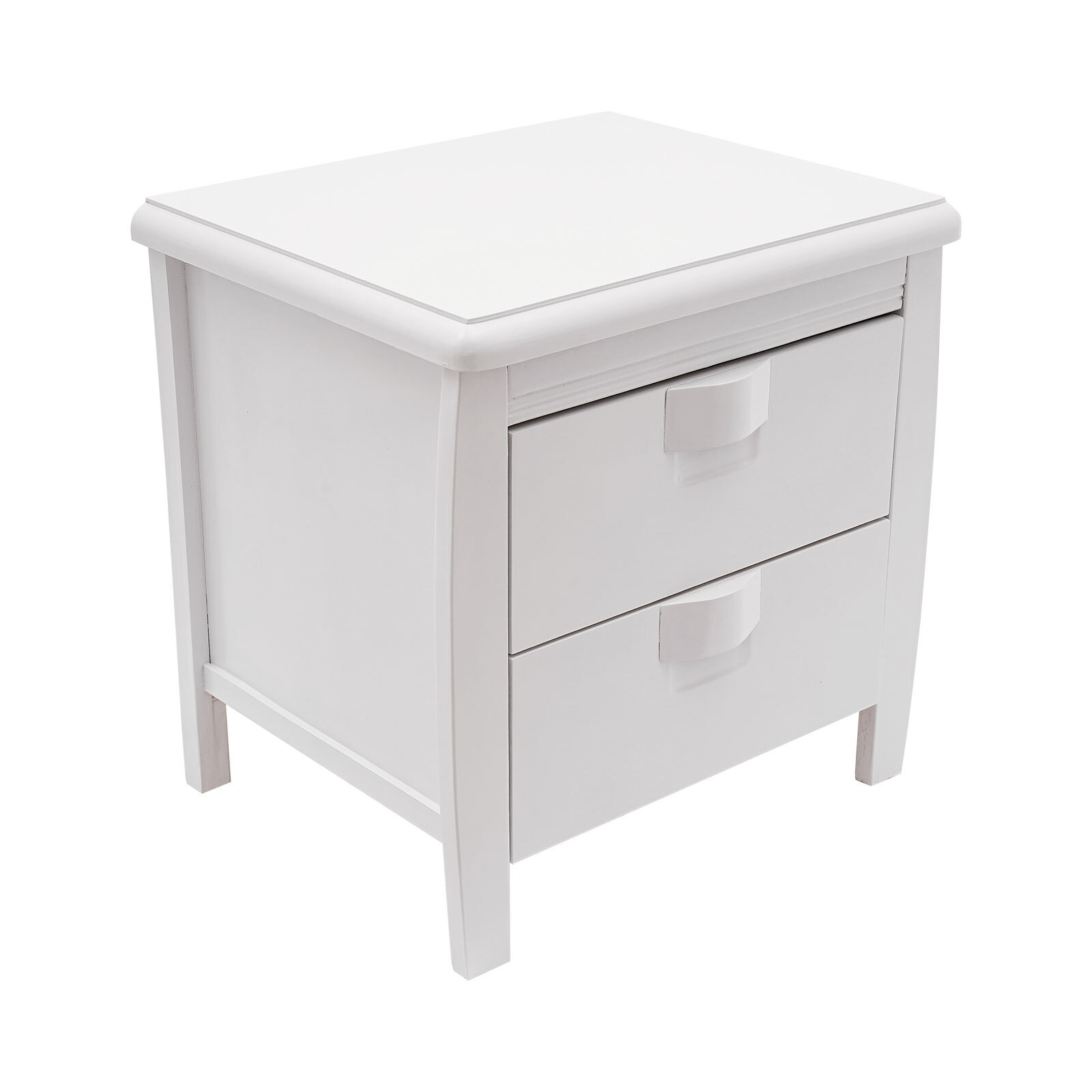 Assembly Free Solid Wood Nightstand White Bedside Table