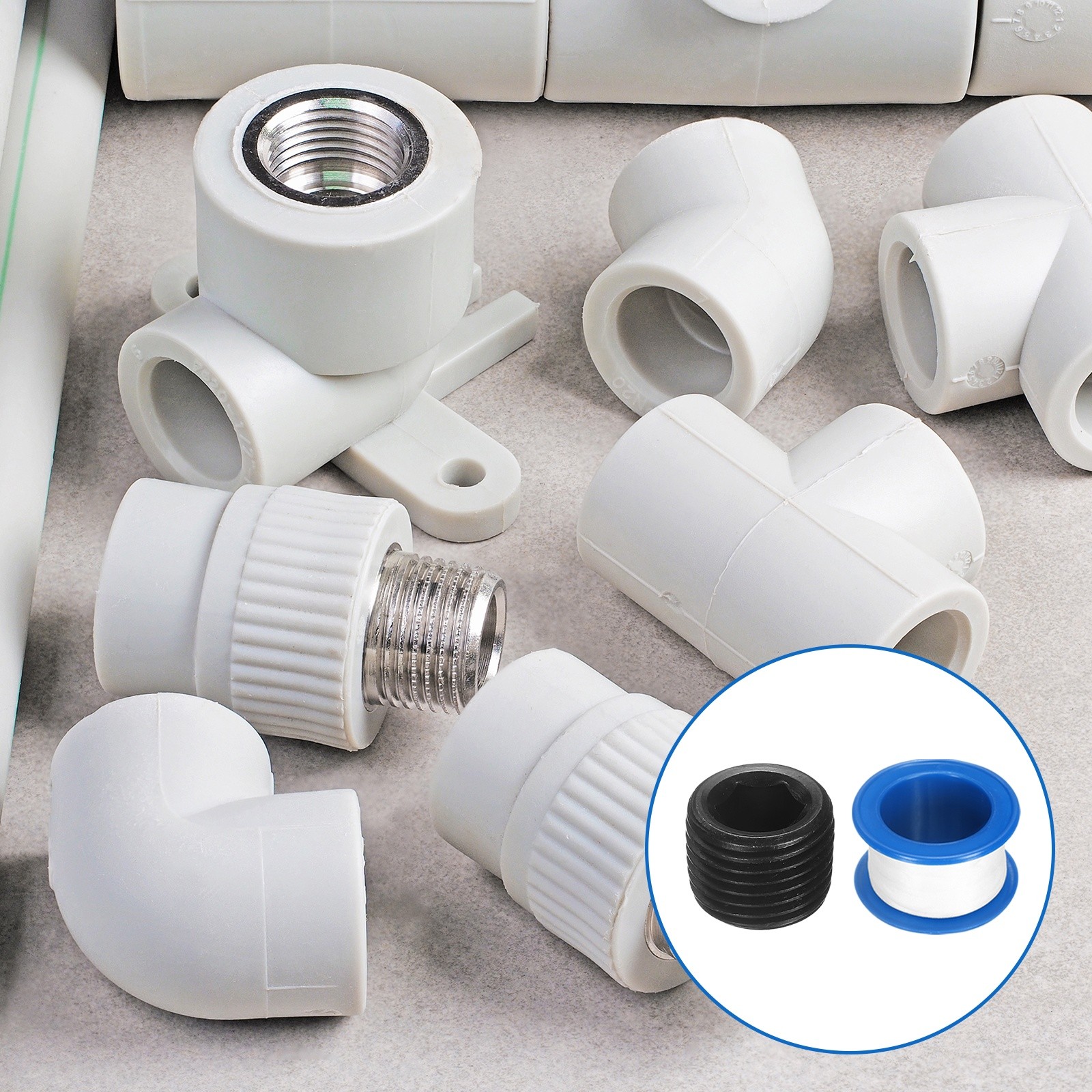 5Pcs PT 1/8 Carbon Steel Male Thread Internal Hex Pipe Plug Fitting Socket