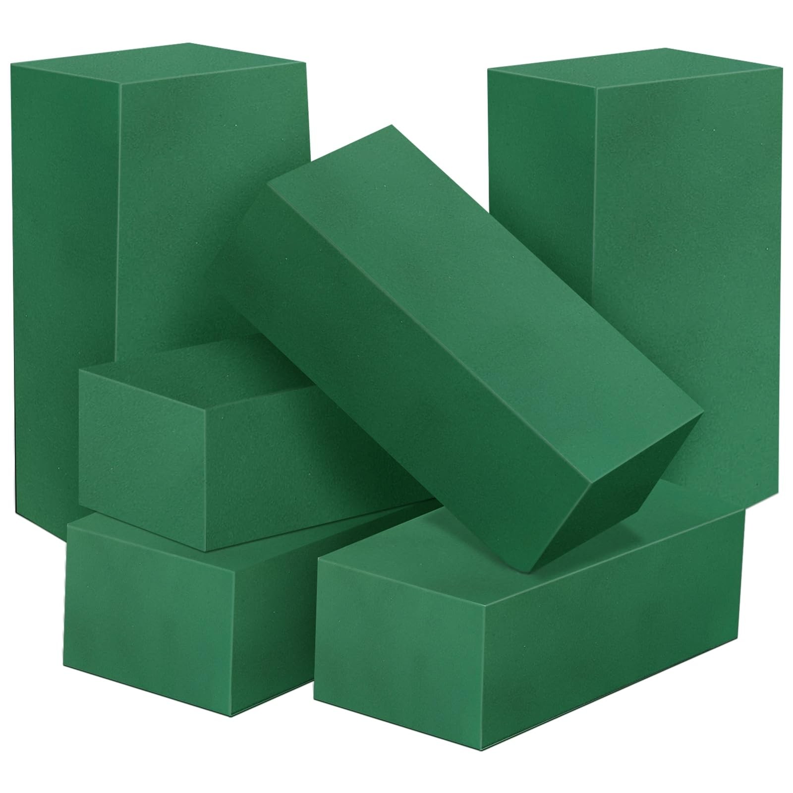 6 Pcs Floral Foam Blocks for Flower Arrangement, Wet and Dry Green Floral Foa...