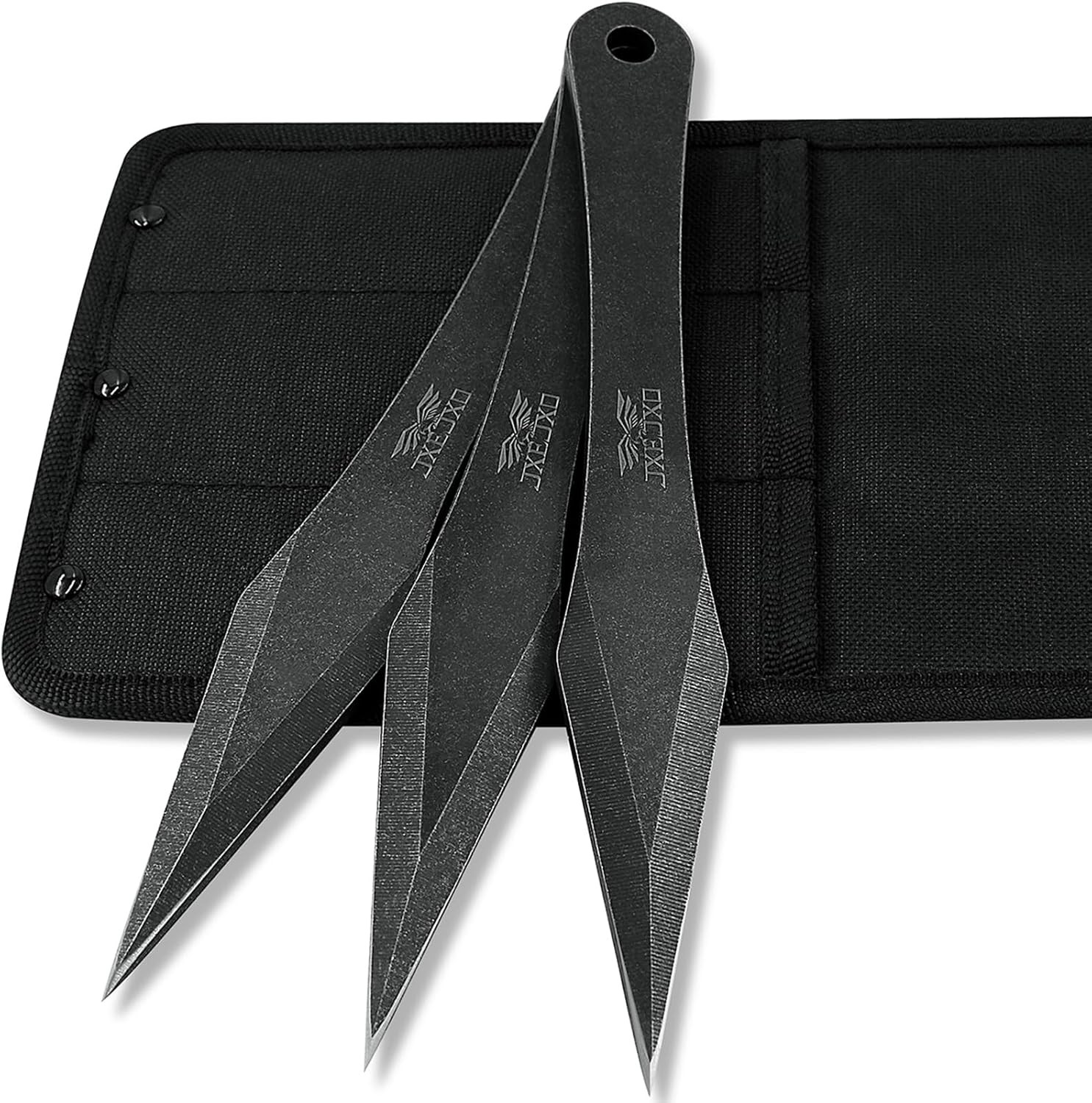 Throwing Spikes, 9.4" Stainless Steel No Spin Throwing Set with Nylon Belt Sheat