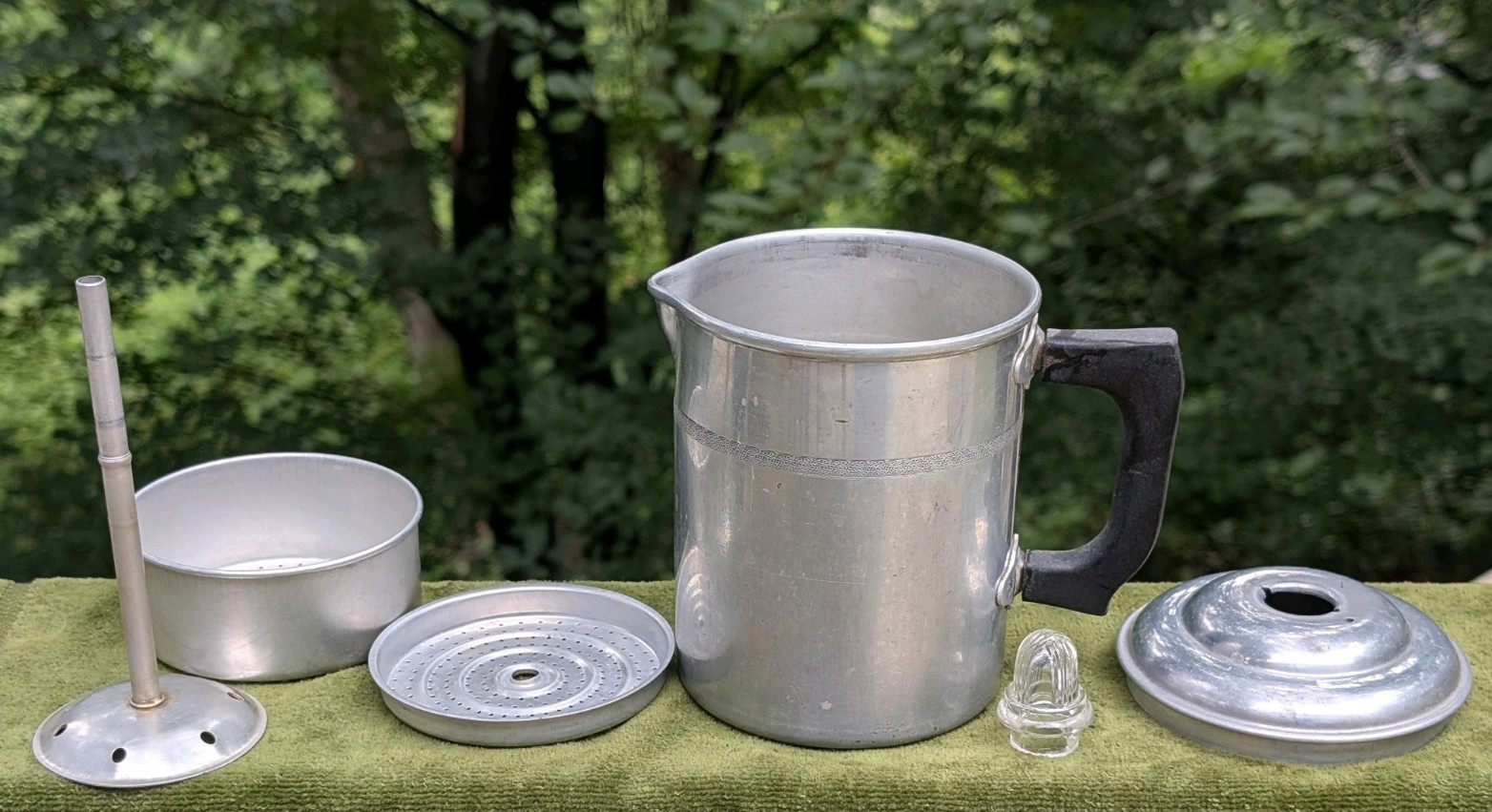 VINTAGE CRAFTMASTER PRODUCTS ALUMINUM COFFEE PERCOLATOR COMPLETE KITCHEN PROP