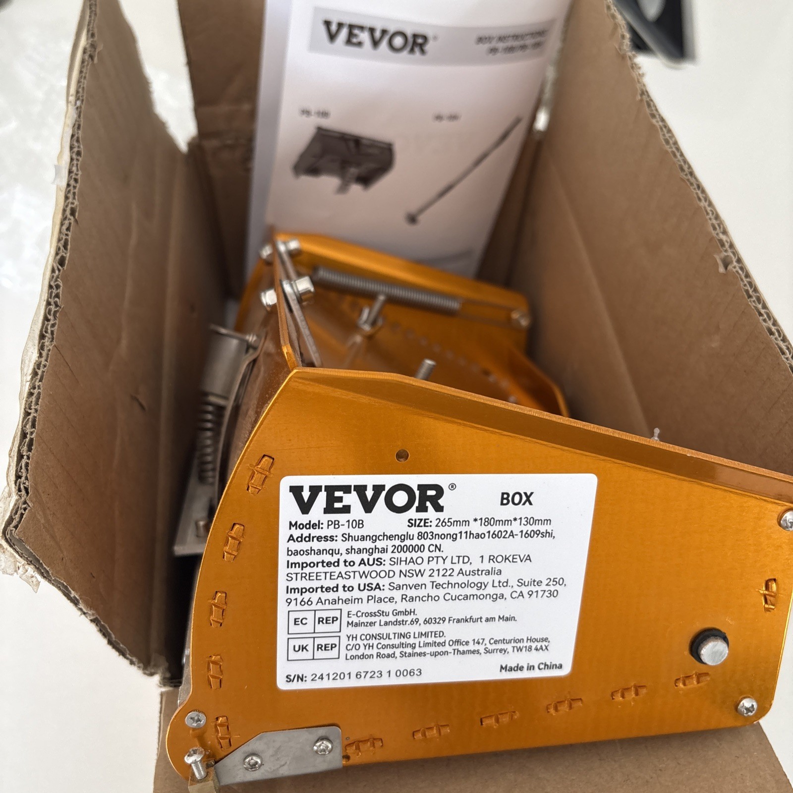 VEVOR PB-10B 10-Inch Drywall Flat Finishing Mud Box Plasterboard Sheetrock Tool