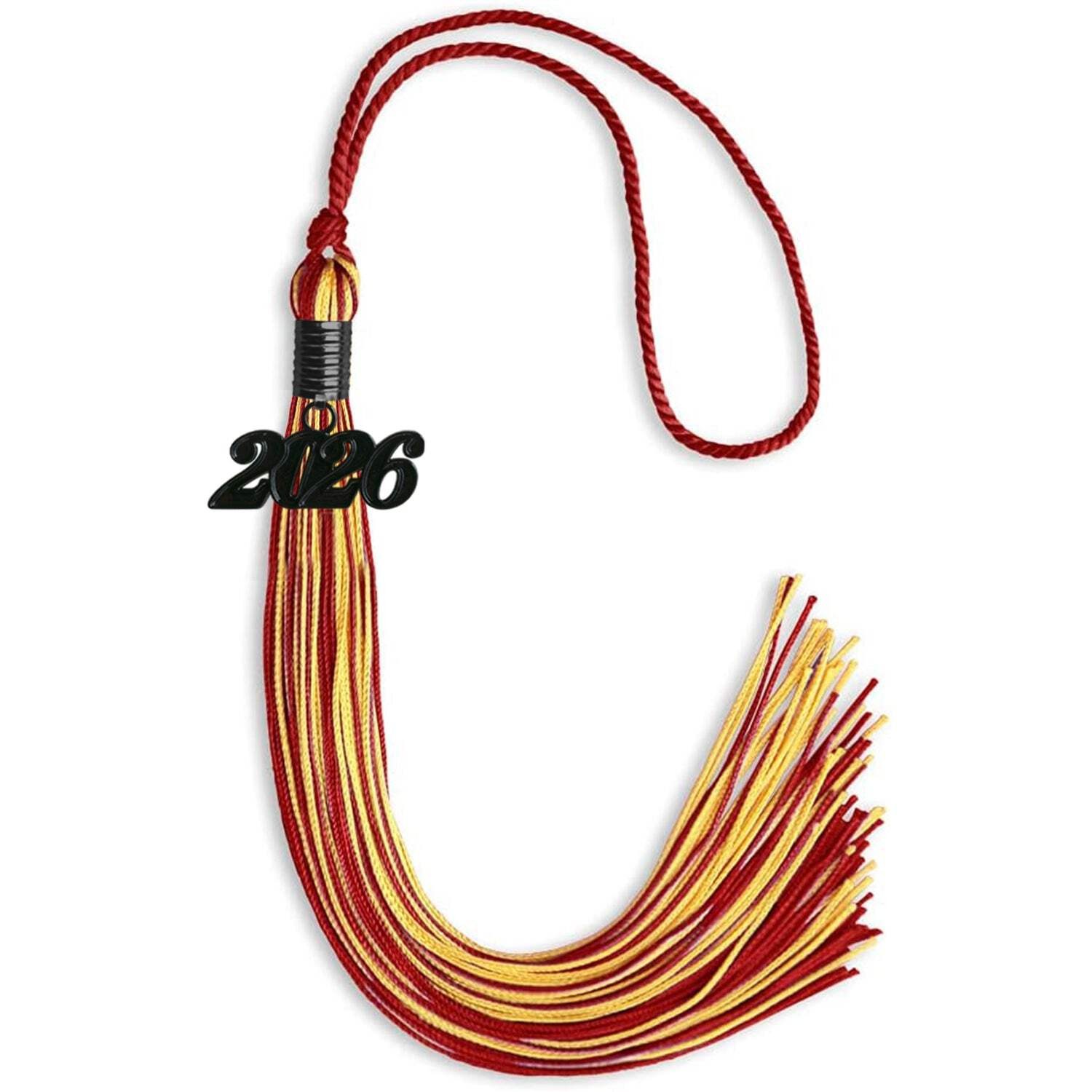 Endea Graduation Red/Gold Mixed Color Tassel With Black Date Drop