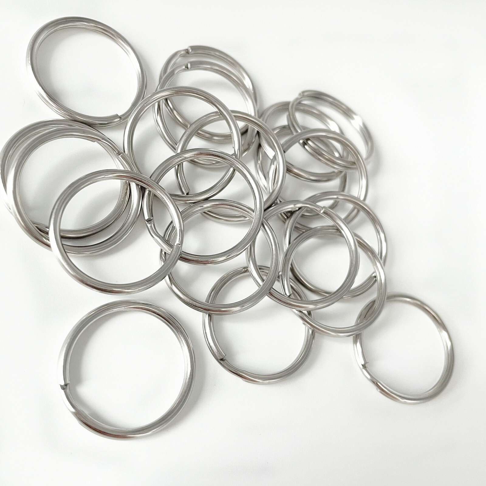 Stainless Steel Key Ring Split Rings Solid Round Wire Keyring Key chain 15-35mm