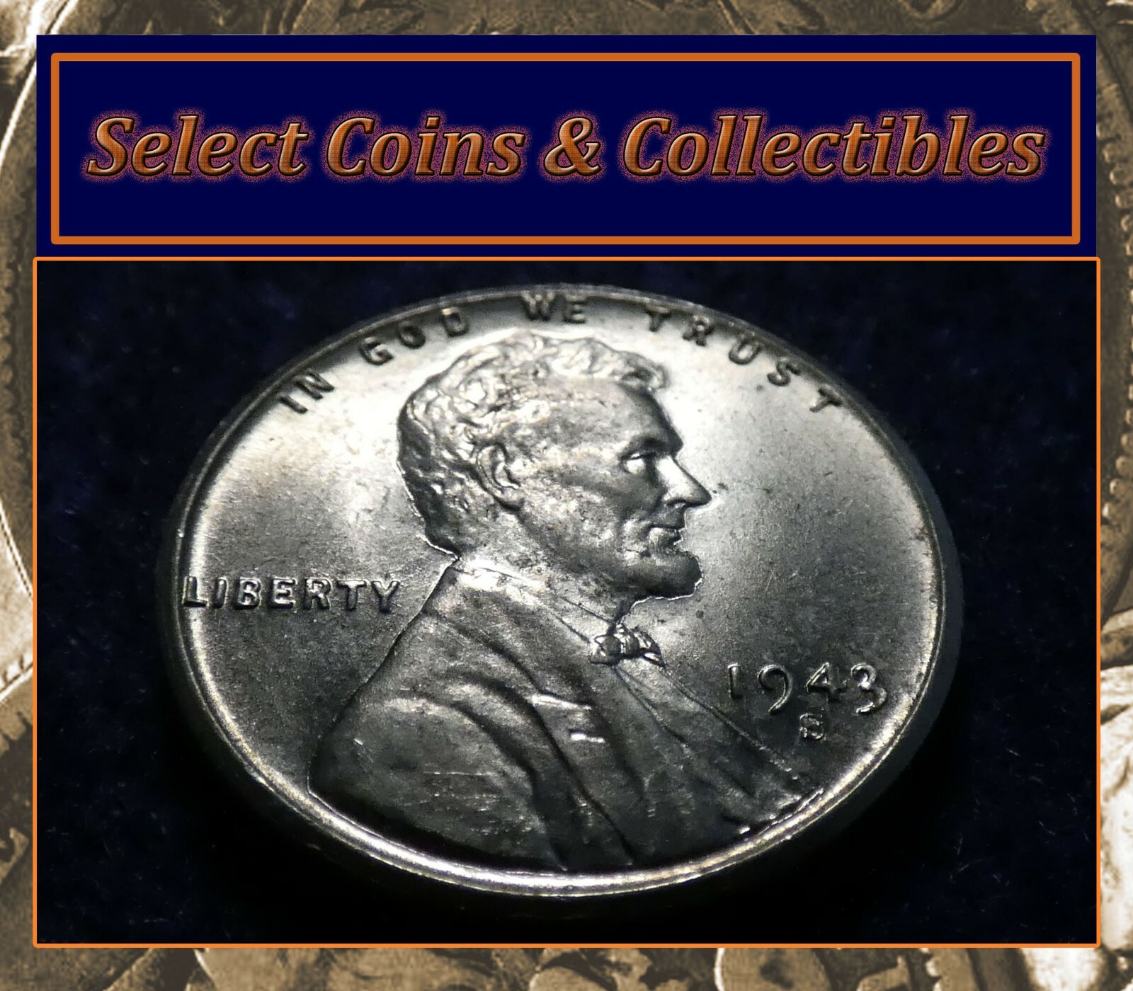 1943-S Lincoln Wheat Steel Cent Nice BU Coin No-590