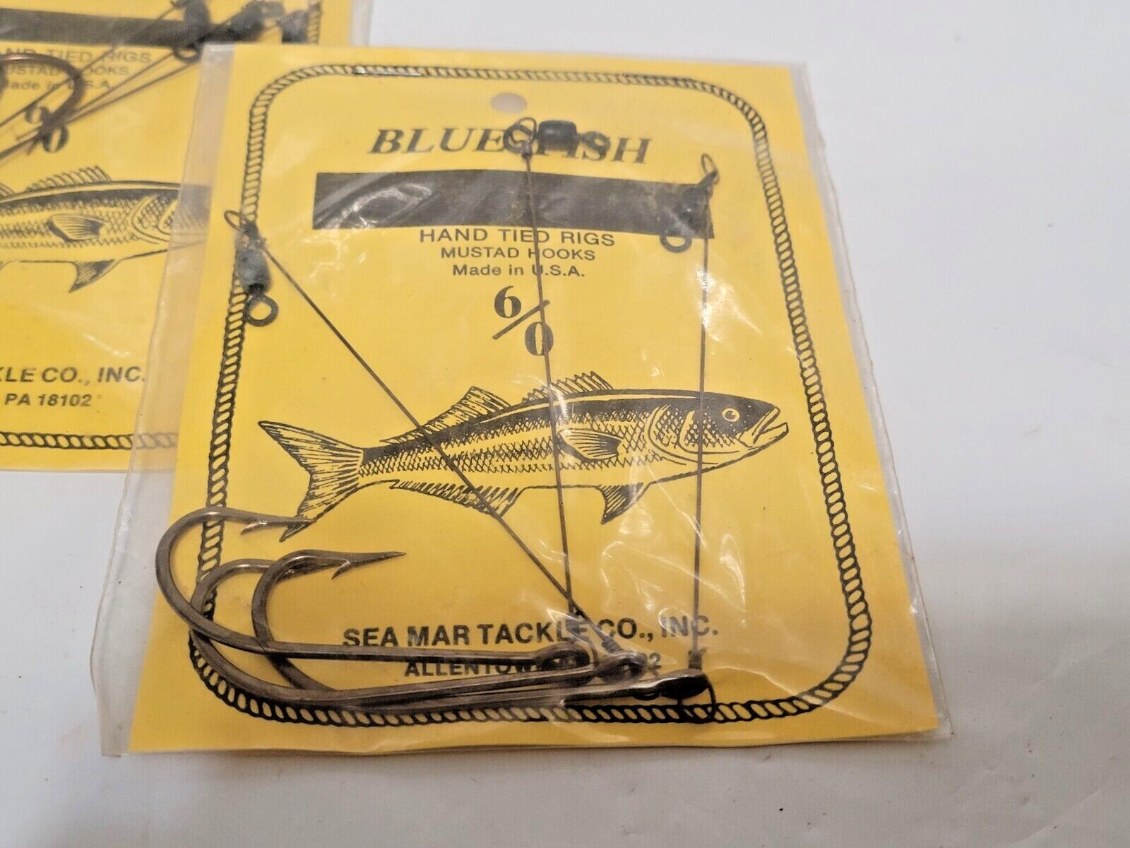 (3) 3 PACK BLUEFISH CHUM HOOKS CHUNK RIG SIZE 6/0 WIRE SNELLED HOOK